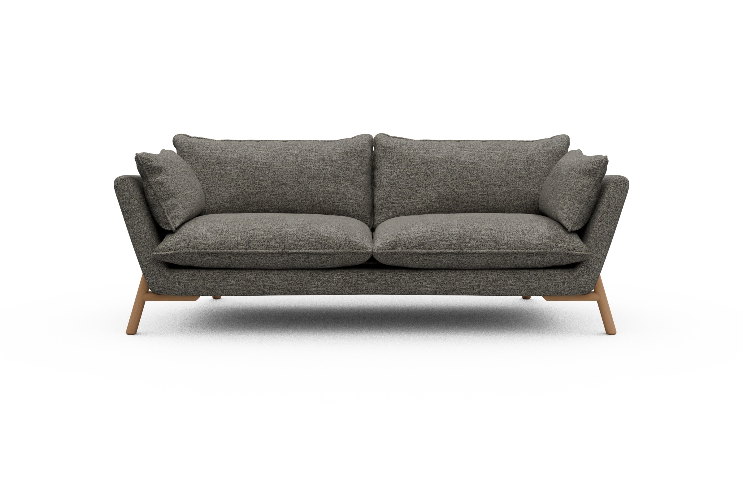Skandi Home Sofa Emil PREMIUM 3-Sitzer Beinfarbe Eiche Natur Carreno-Sepie-Brown moebelfaktor