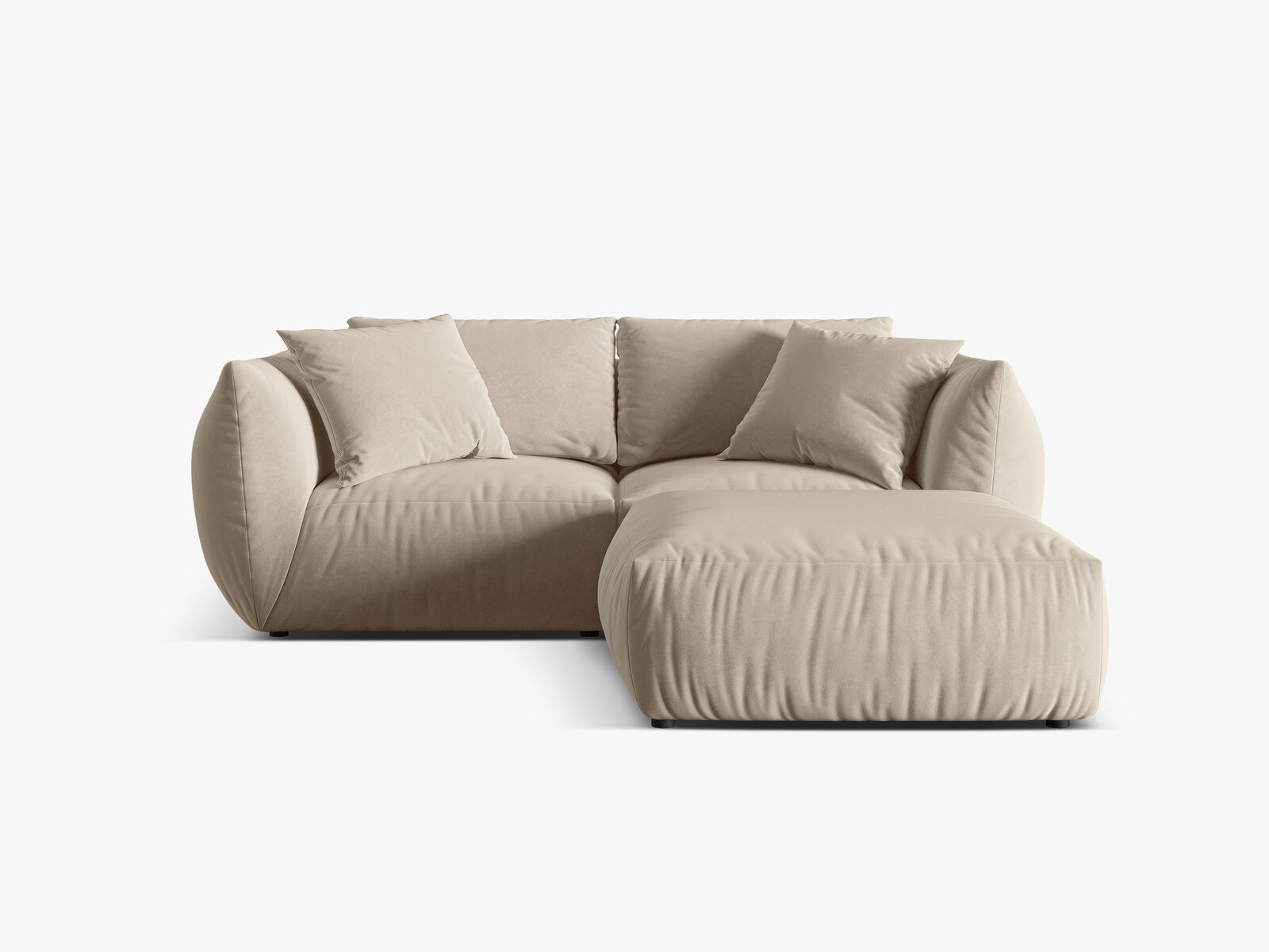Micadoni Modulares Sofa Chris 4-Sitzer Samt Ecru