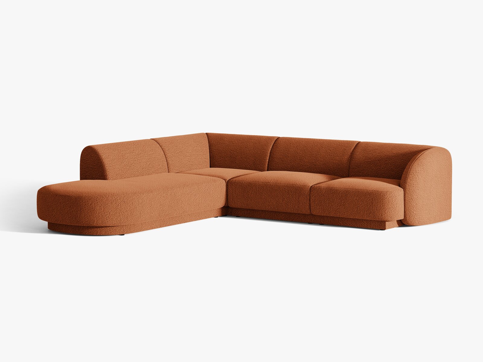 Micadoni Ecksofa Miley 6-Sitzer Boucle Baloo Terrakotta Links