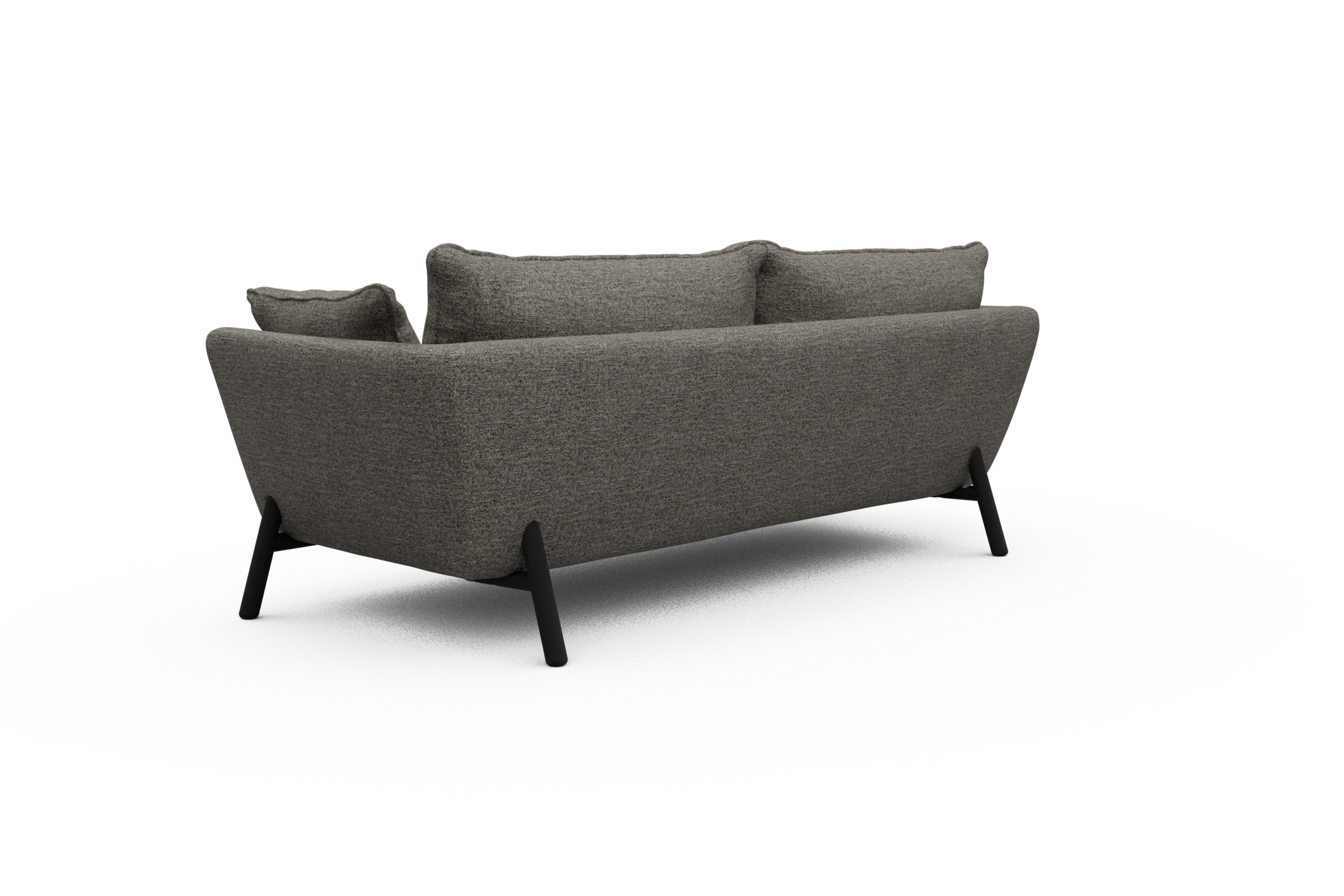 Sofa Emil PREMIUM 3-Sitzer Beinfarbe Eiche Schwarz Carreno-Sepie-Brown