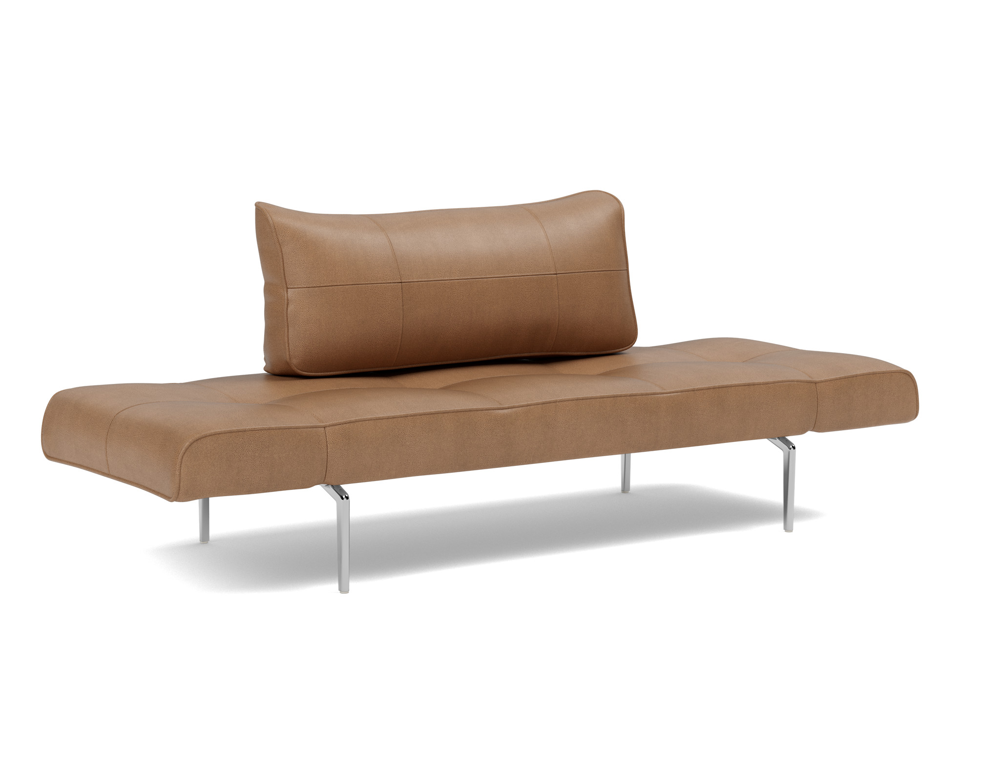 Tagesbett Zeal Lederoptik Faunal 551-Brown Beine Straw Aluminium