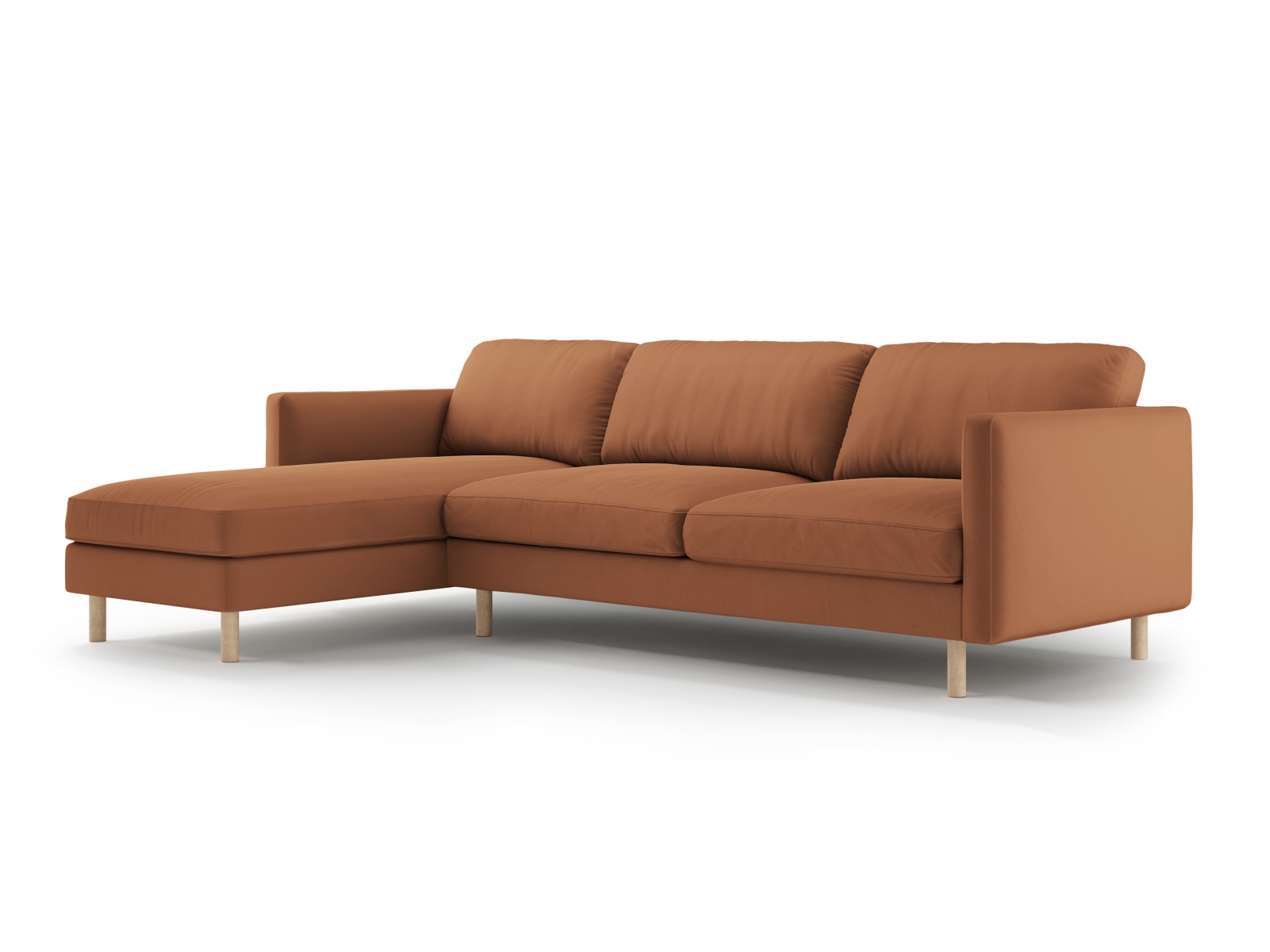 Micadoni Ecksofa Eden 4-Sitzer Links Samt Honig