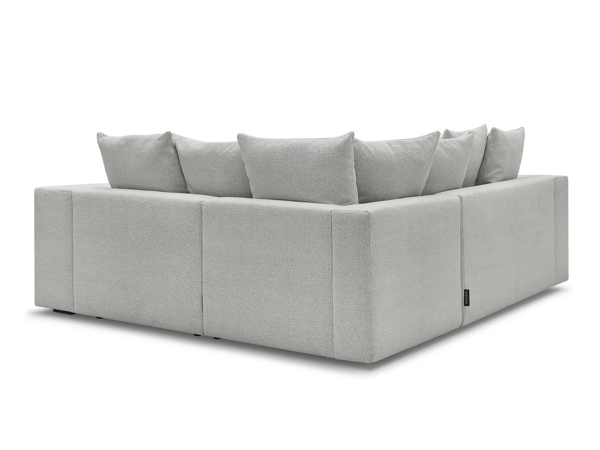 Bobochic Voltaire Ecksofa 268 × 214 cm Melange-Stoff Hellgrau Ecke rechts