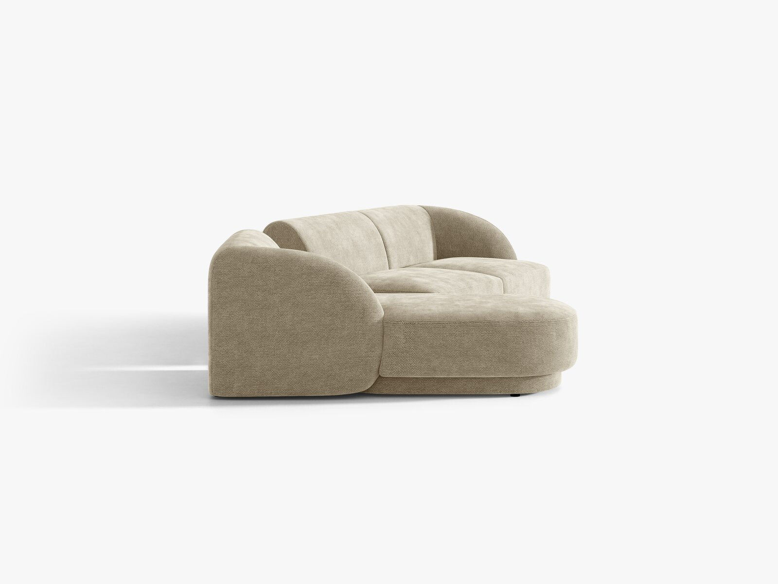 Micadoni Modulares Sofa Miley mit Recamiere 3-Sitzer Links Chenille Eden Dunkelbeige