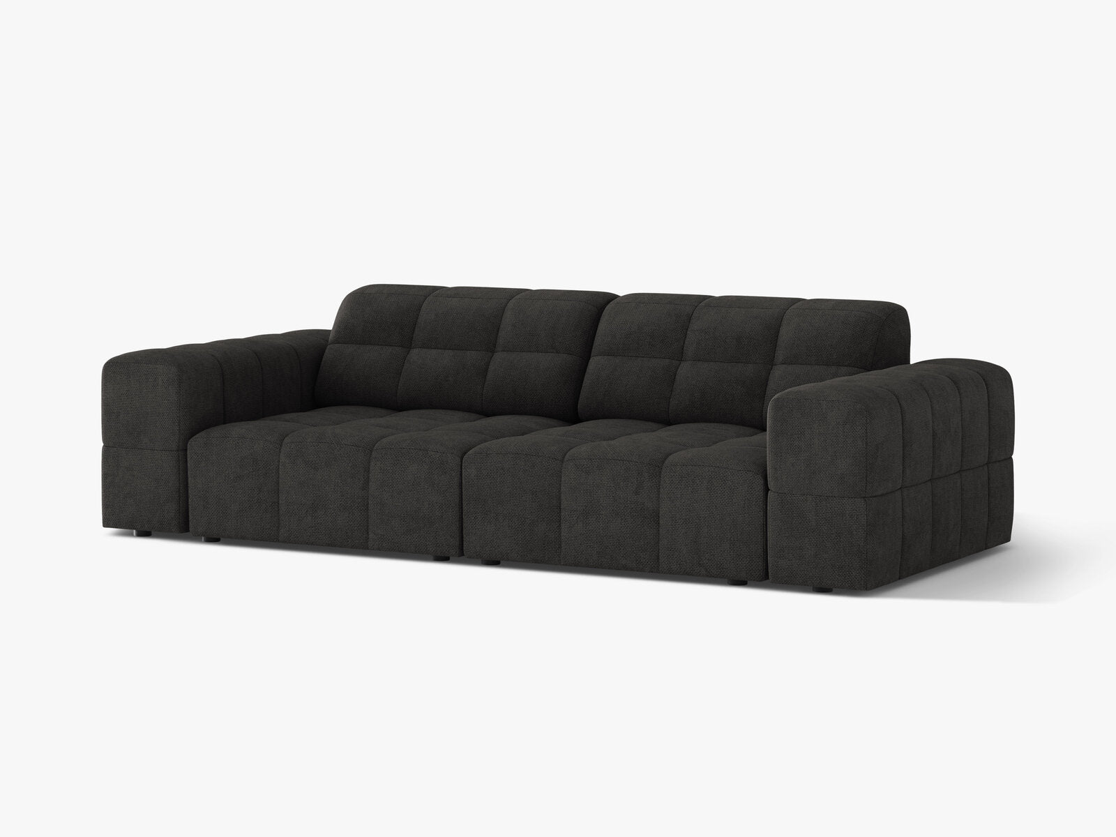 Micadoni Sofa Jennifer 3-Sitzer Chenille Eden Dunkelgrau