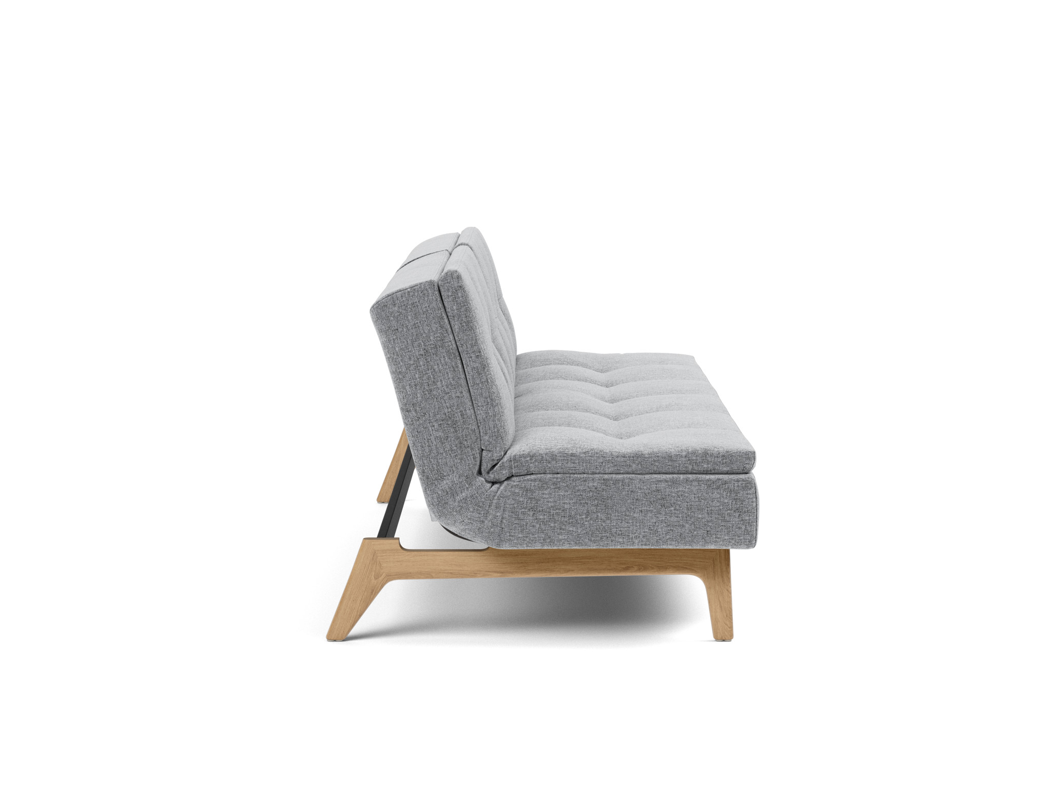 Schlafsofa Dublexo Strukturierter Stoff Twist 565-Granite Beine Eiche