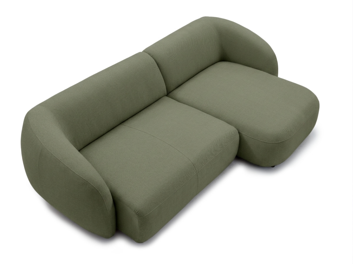 Bobochic Halo Ecksofa mit Schlaffunktion Stoff Grün Ecke rechts