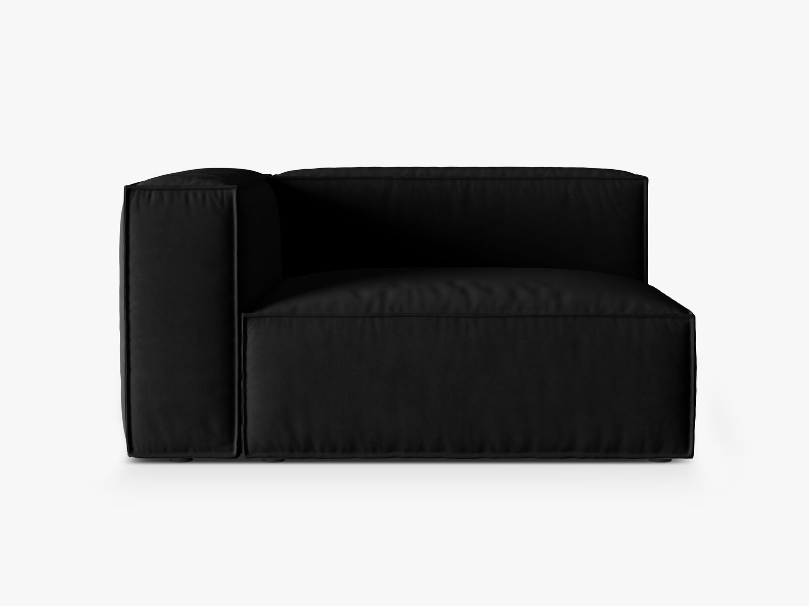 Micadoni Eckmodul Nuria 2-Sitzer Links Samt Schwarz