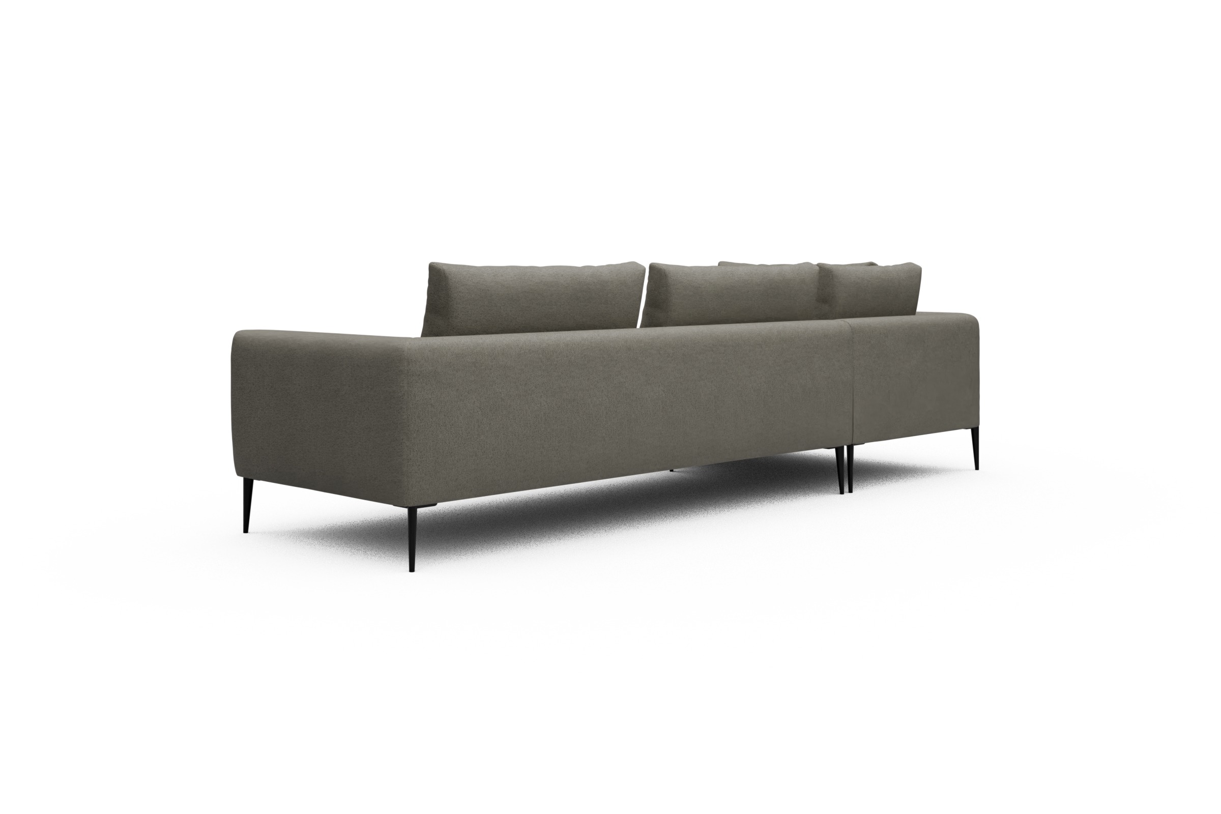 Ecksofa Paul Relax-Ecke rechts mit 3-Sitzer Denari-Warm-Grey