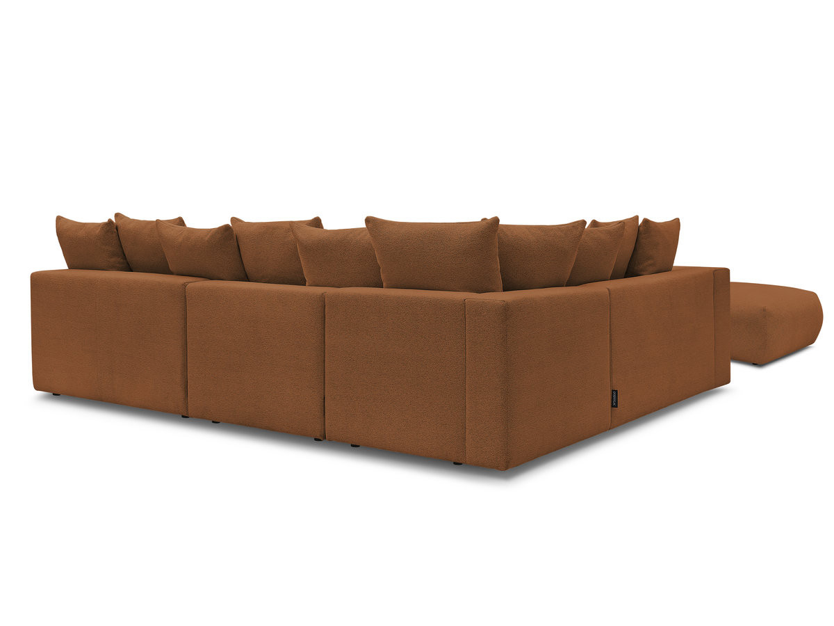 Bobochic Voltaire Ecksofa mit Pouf 322 × 268 cm Melange-Stoff Orange Ecke links