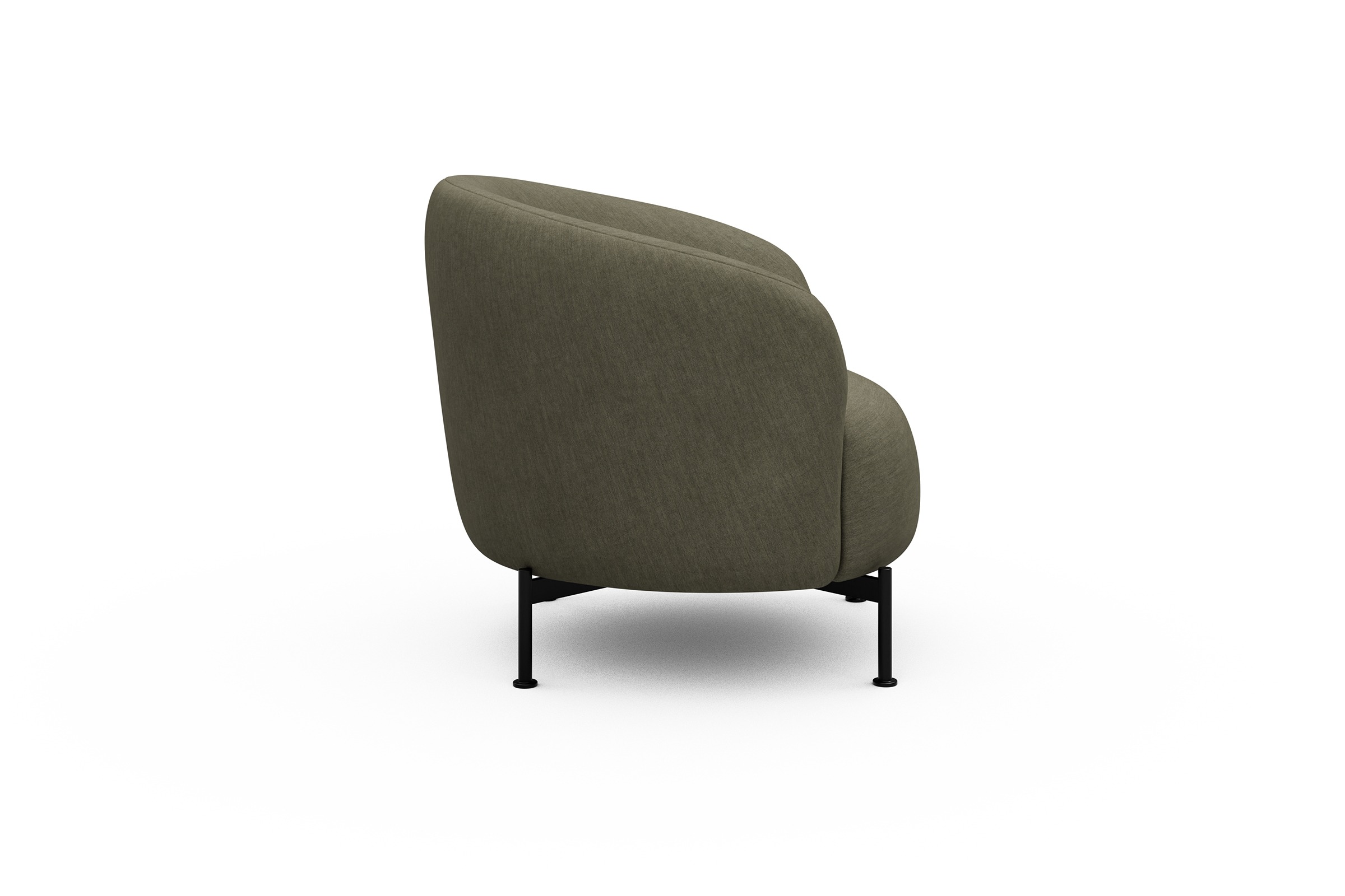 Sessel Ronda X-Metallgestell Schwarz Vivus-Dusty-Olive