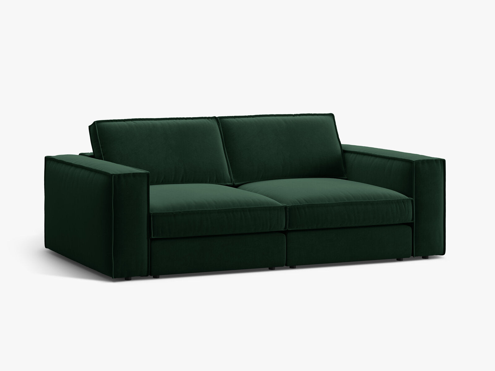 Micadoni modulares Sofa Pola 3-Sitzer Samt Salvador Flaschengrün