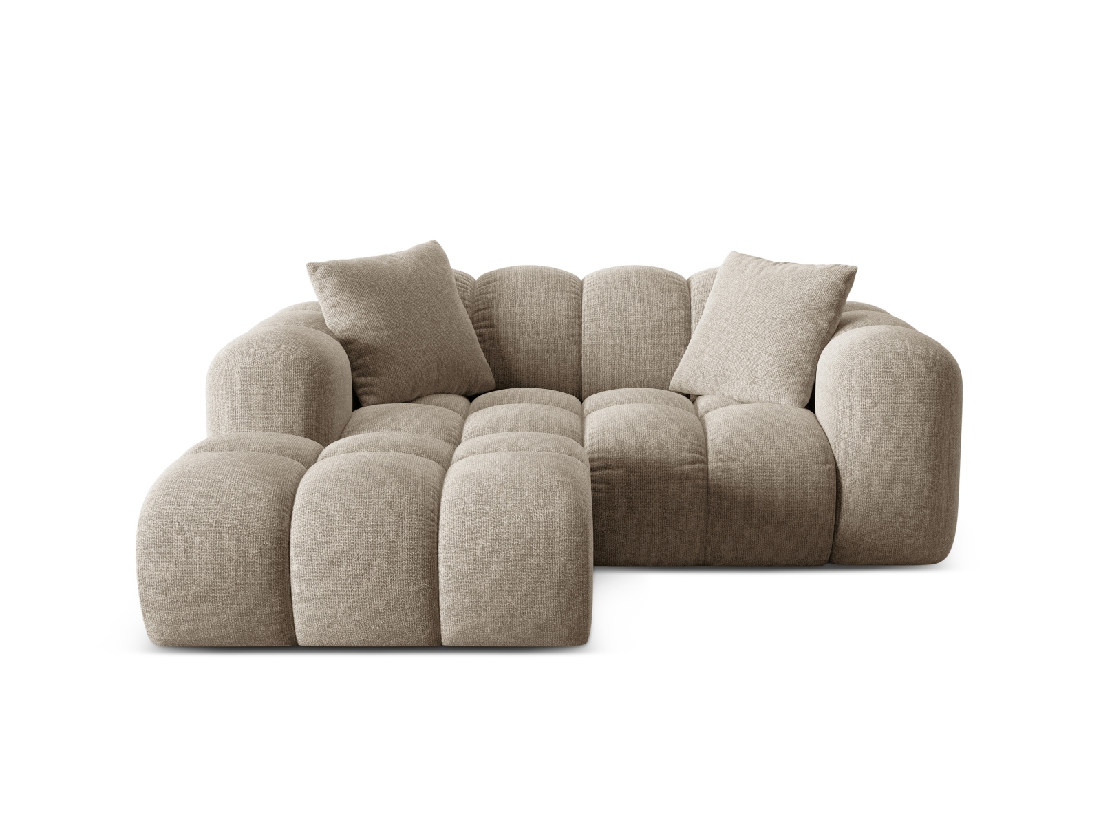 Cosmopolitan Design Ecksofa Treno 2-Sitzer Chenille Eden Dunkelbeige Links