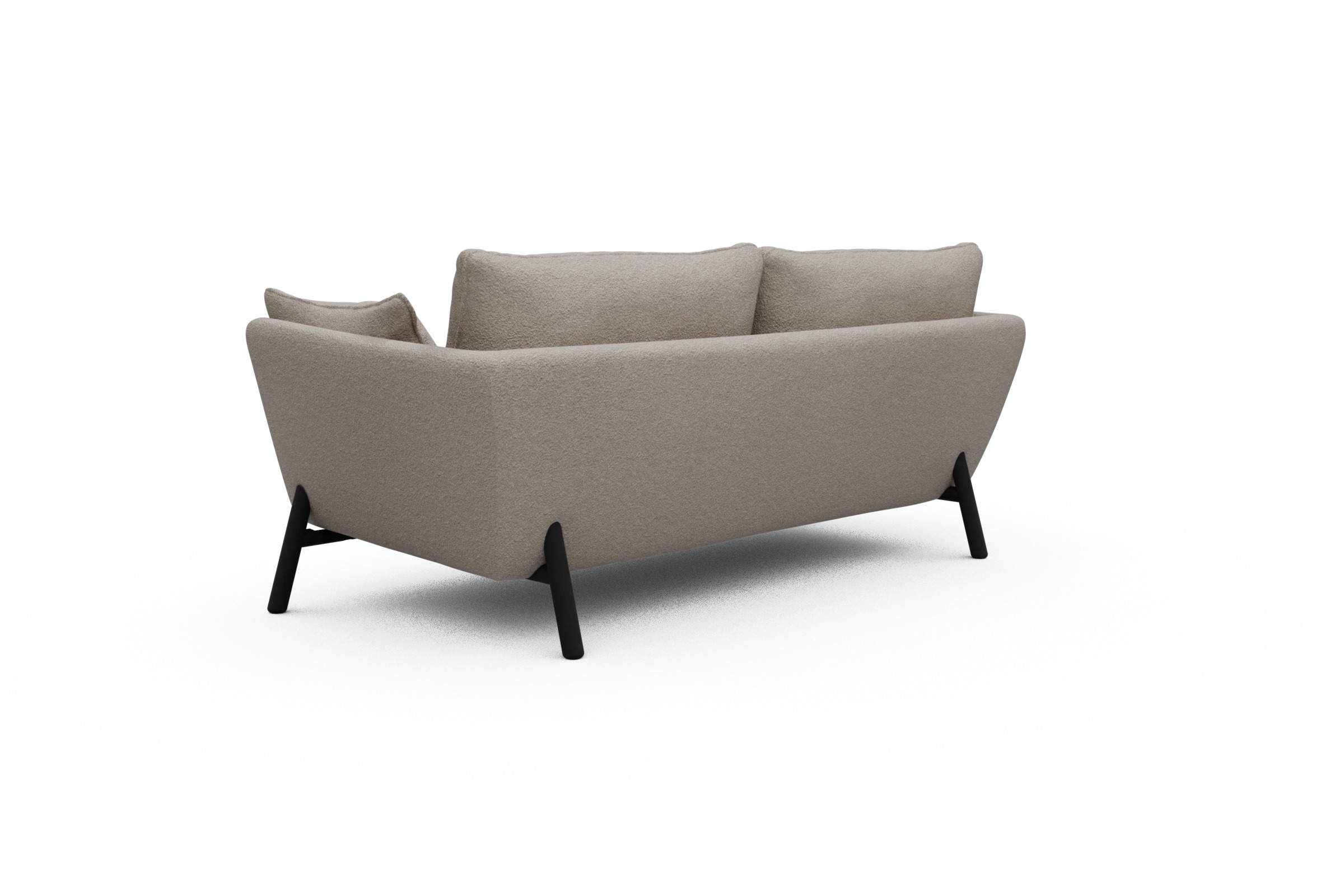 Sofa Emil 2-Sitzer Beinfarbe Eiche Schwarz Aivi-Lace-Beige