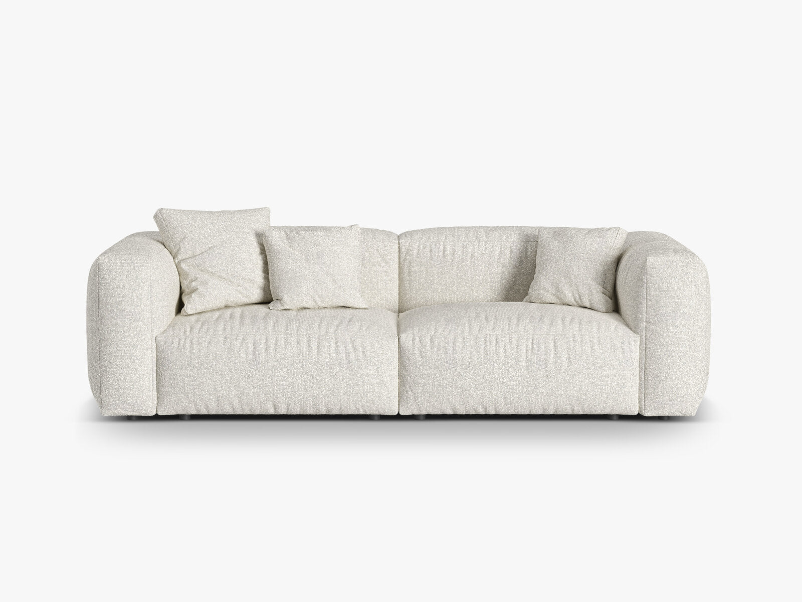 Micadoni Sofa Martina 3-Sitzer Boucle Monet Grau Beige Melange