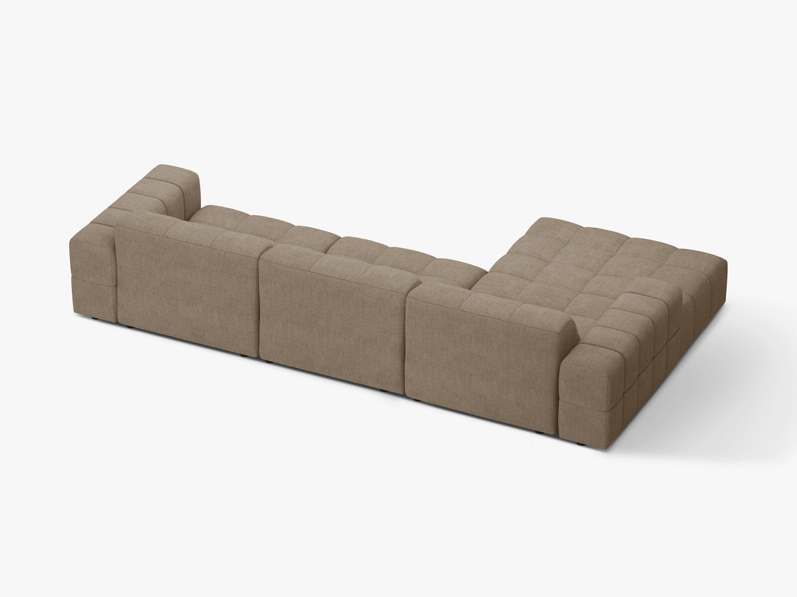 Micadoni Ecksofa Jennifer 4-Sitzer Chenille Eden Dunkelbeige Links