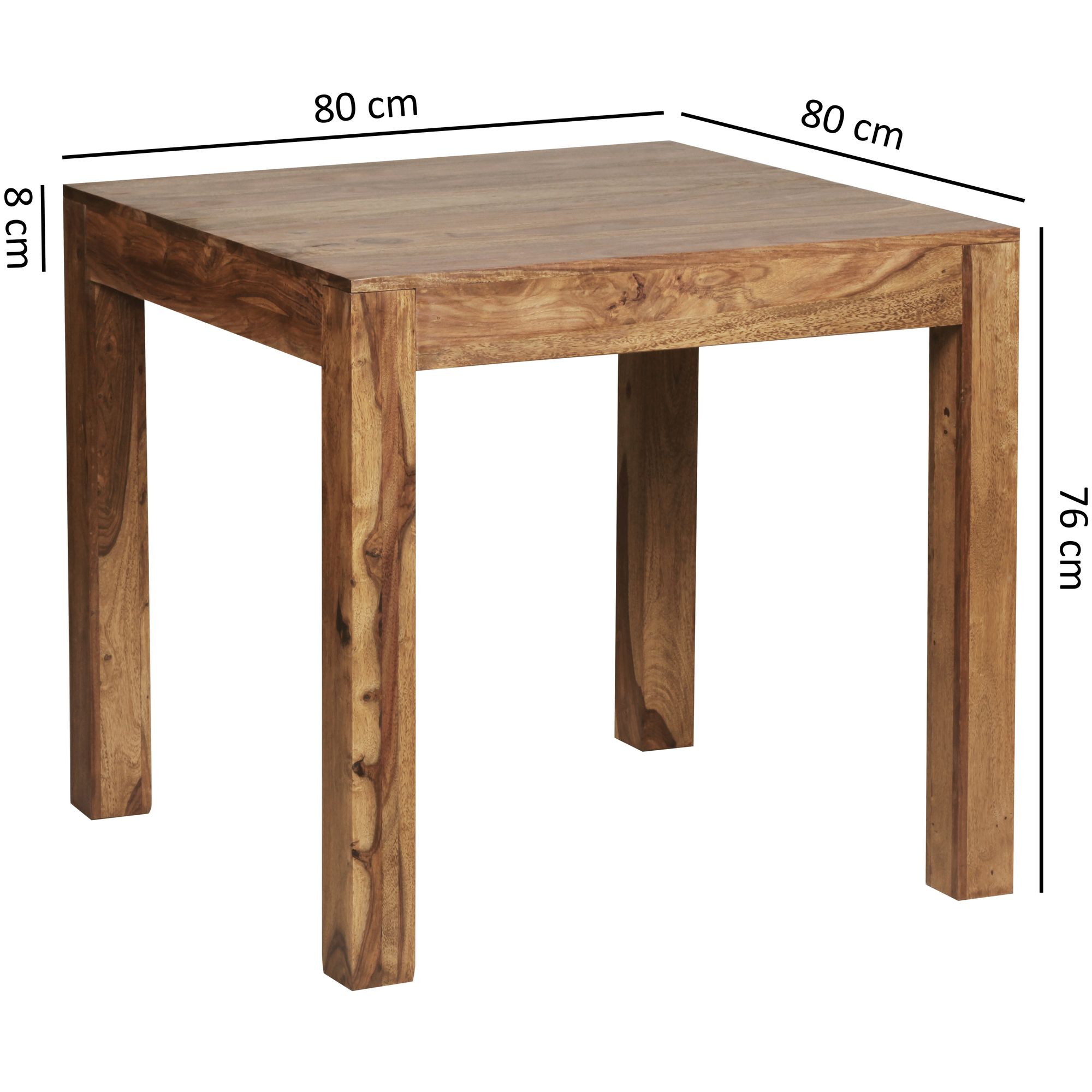 Esstisch Aalvik Massivholz Dunkelbraun 80 × 80 cm