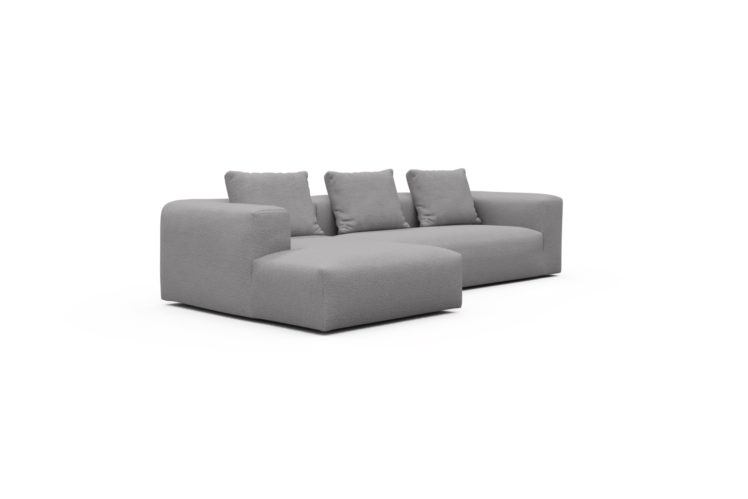 Ecksofa Fred Chaiselongue links mit 2,5-Sitzer Sama-Grey