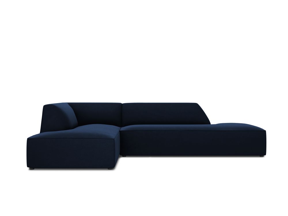 Cosmopolitan Design Ecksofa Siena 4-Sitzer offen Samt Salvador Königsblau Links