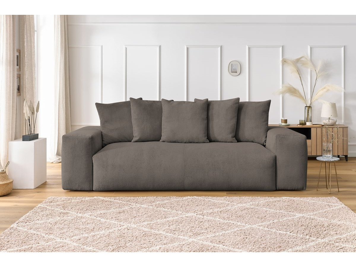 Bobochic Voltaire Sofa 3-Sitzer 280 × 124 cm Cordsamt Taupe