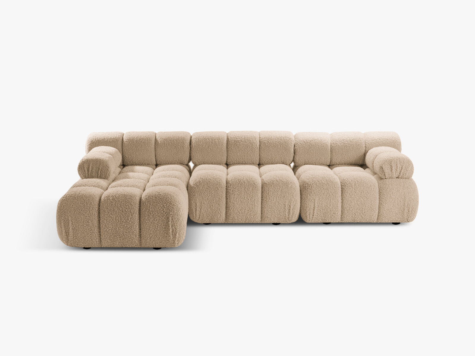 Micadoni Modulares Ecksofa Bellis 4-Sitzer Links Boucle Rolf Sand