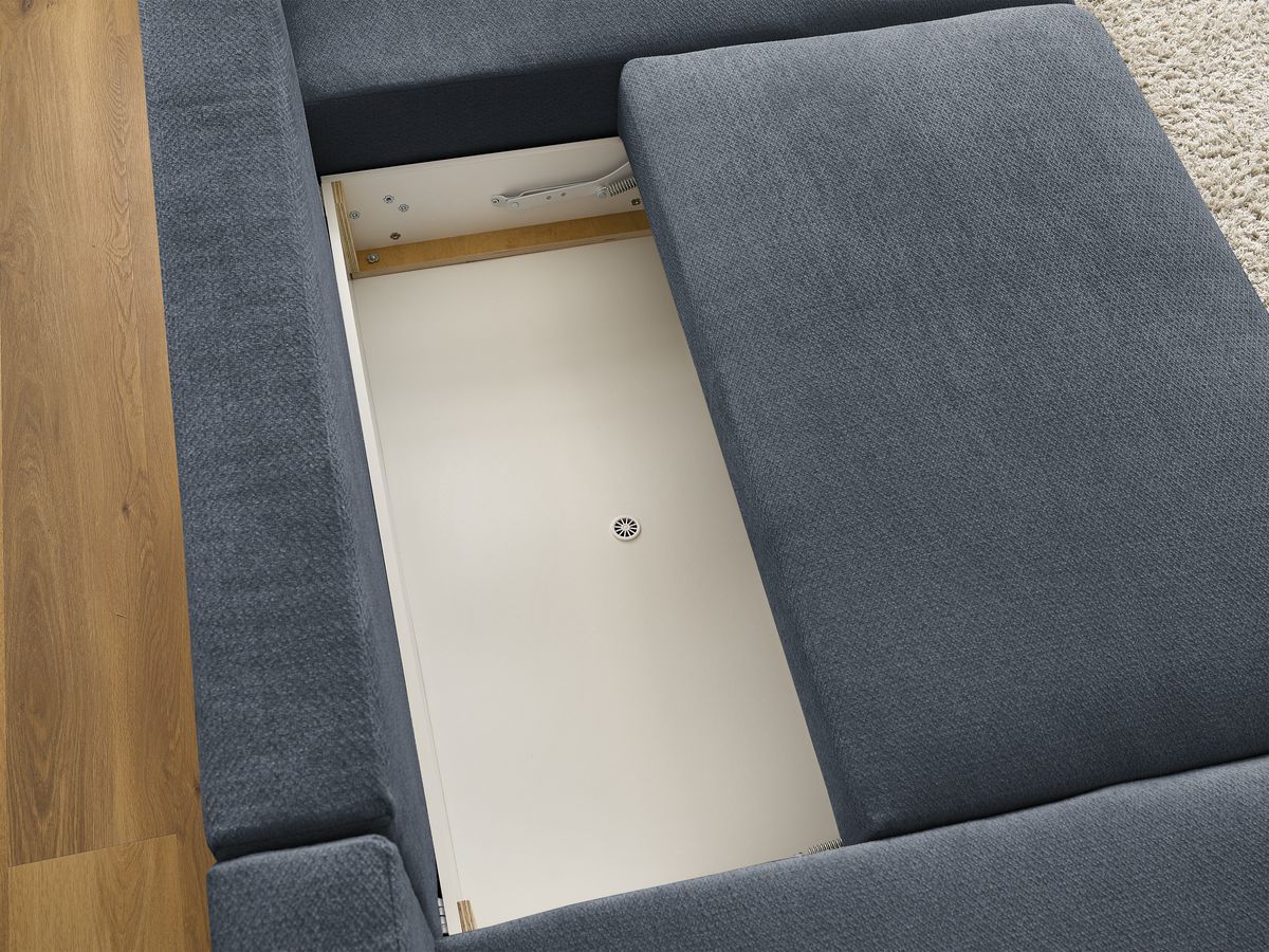 Bobochic Sidonie Wohnlandschaft Melange-Stoff Dunkelblau