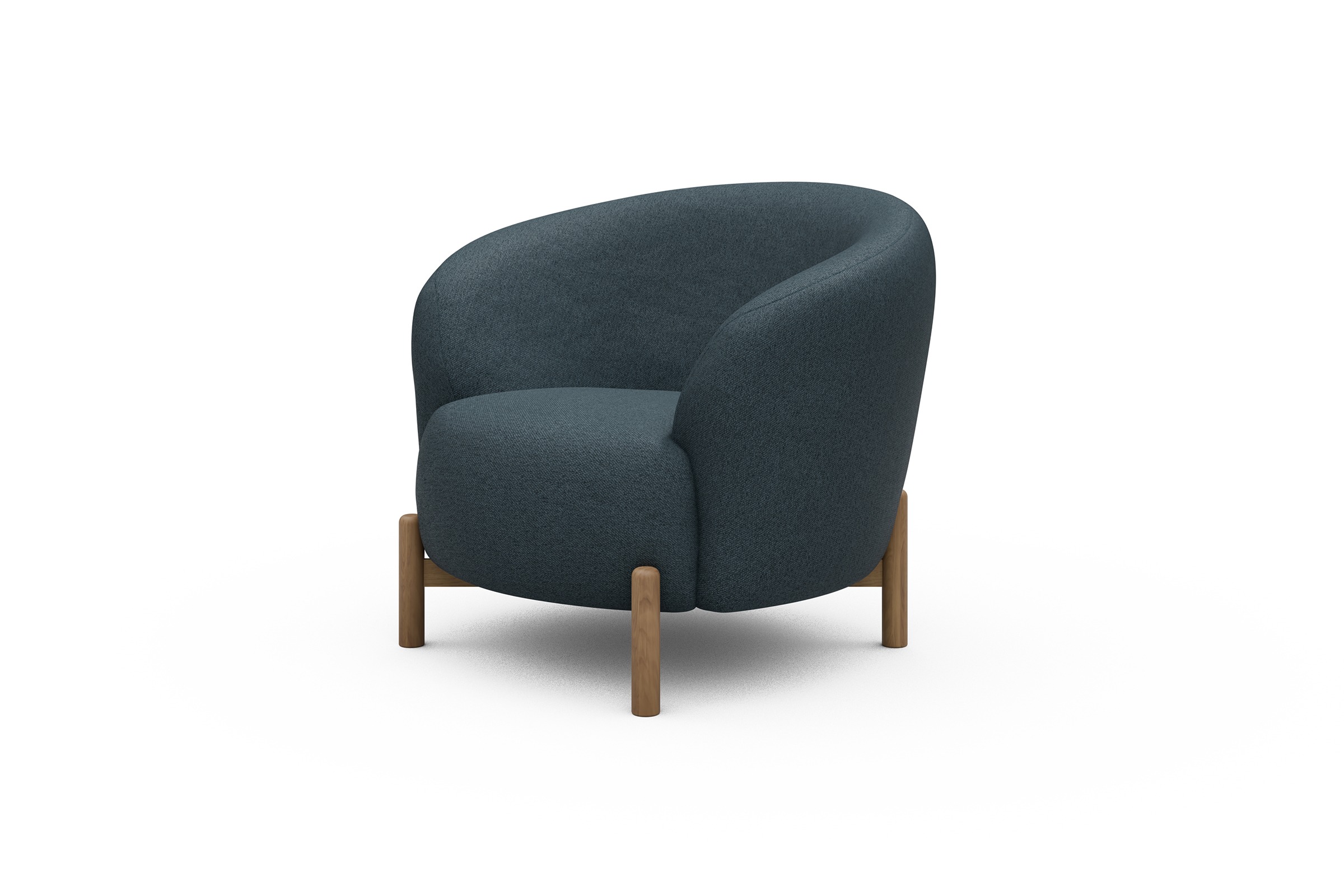 Sessel Ronda Holzbeine Eiche Natur Denari-Royal-Blue