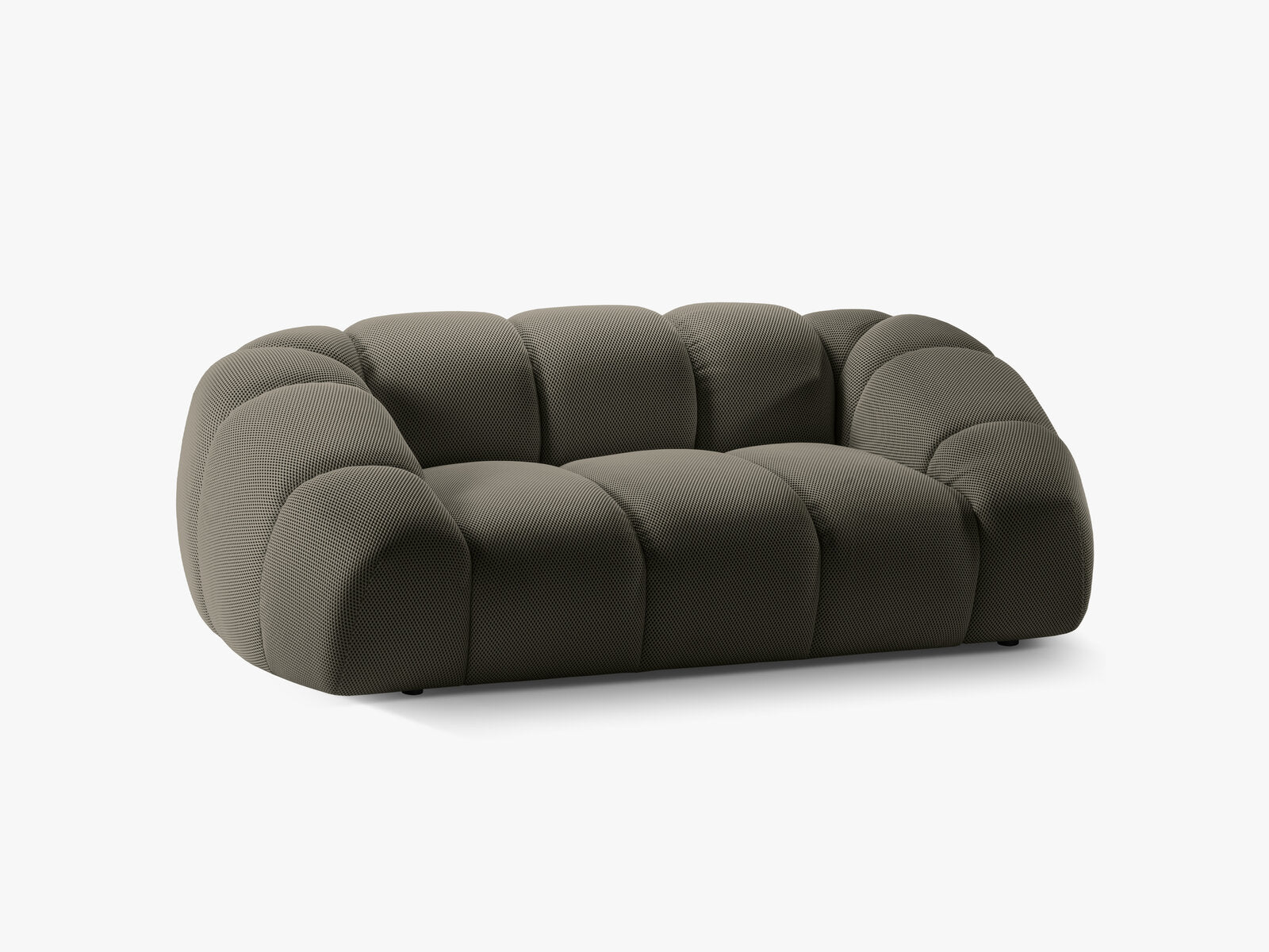 Micadoni Sofa Diana 2-Sitzer 3D-Stoff Stahl