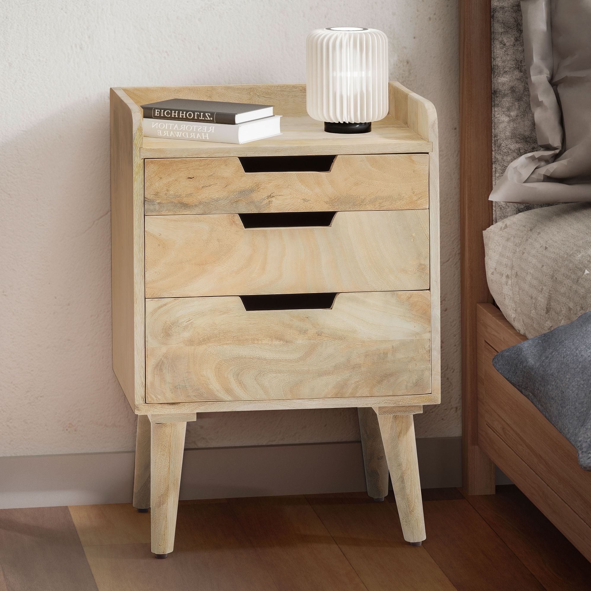 Nachttisch Tysnes Massivholz Mango 45 × 33 × 63 cm