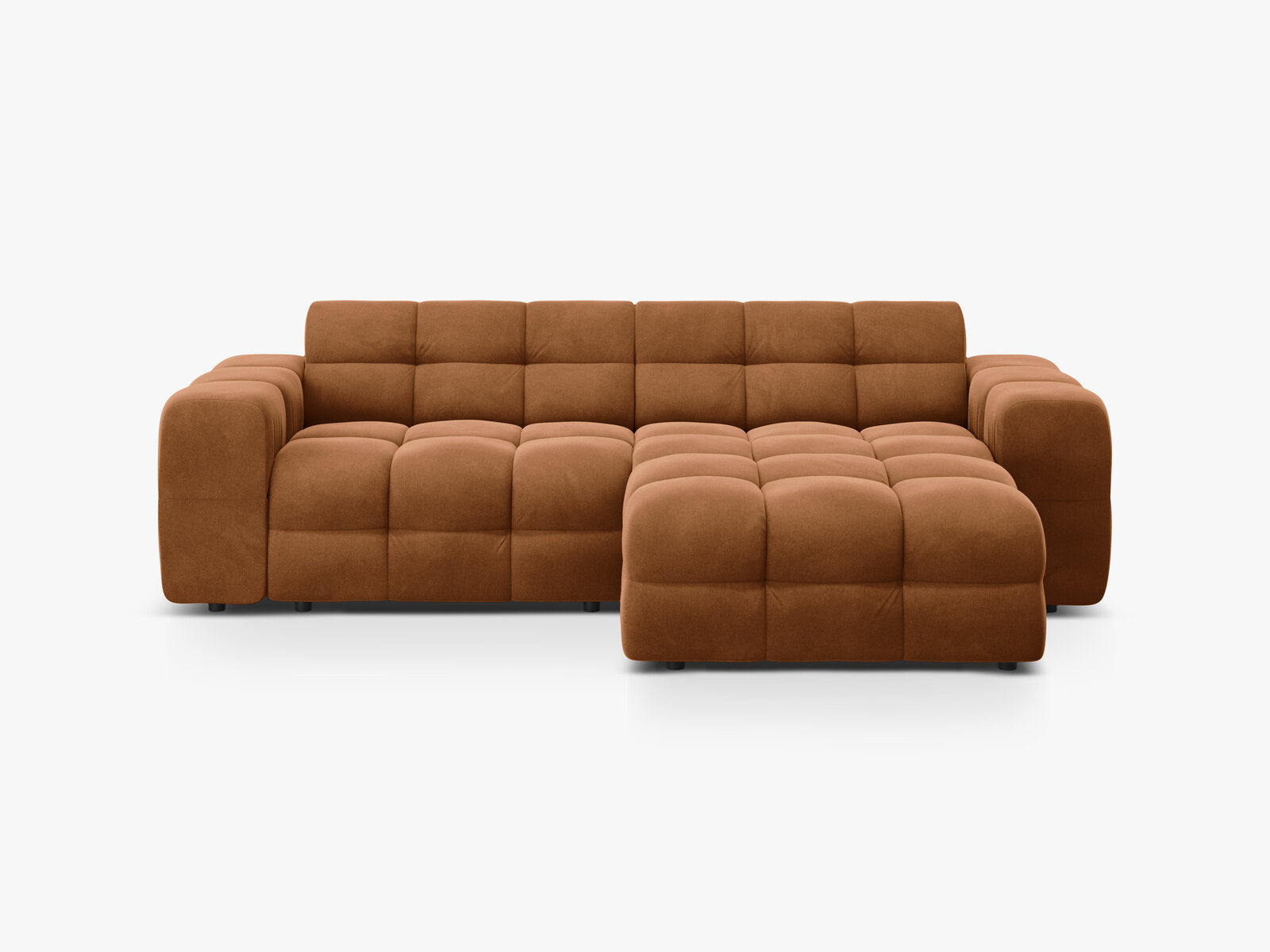 Micadoni Ecksofa Kendal 4-Sitzer Rechts Samt Kamel