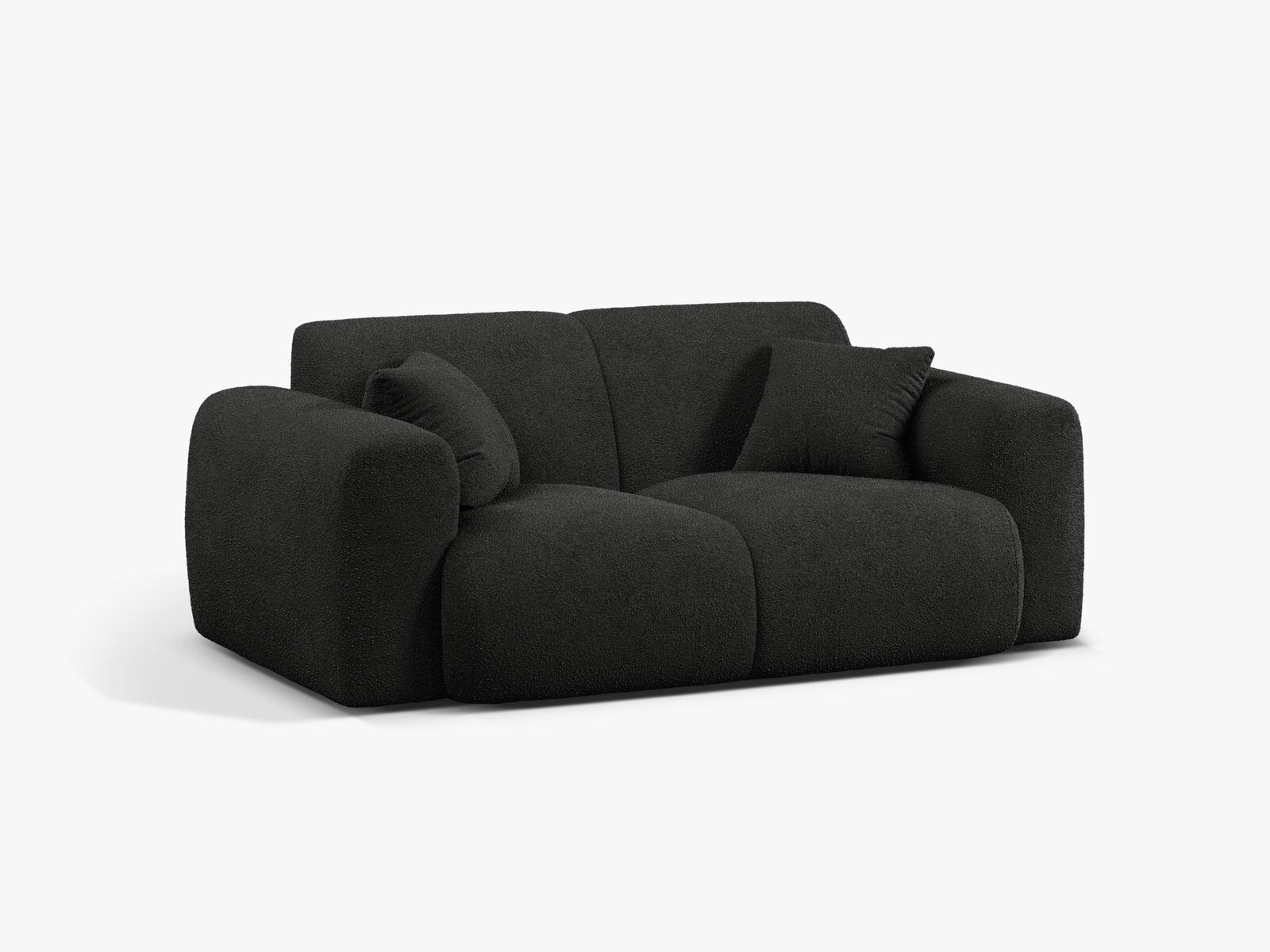 Micadoni Sofa Molino 2-Sitzer Boucle Baloo Schwarz