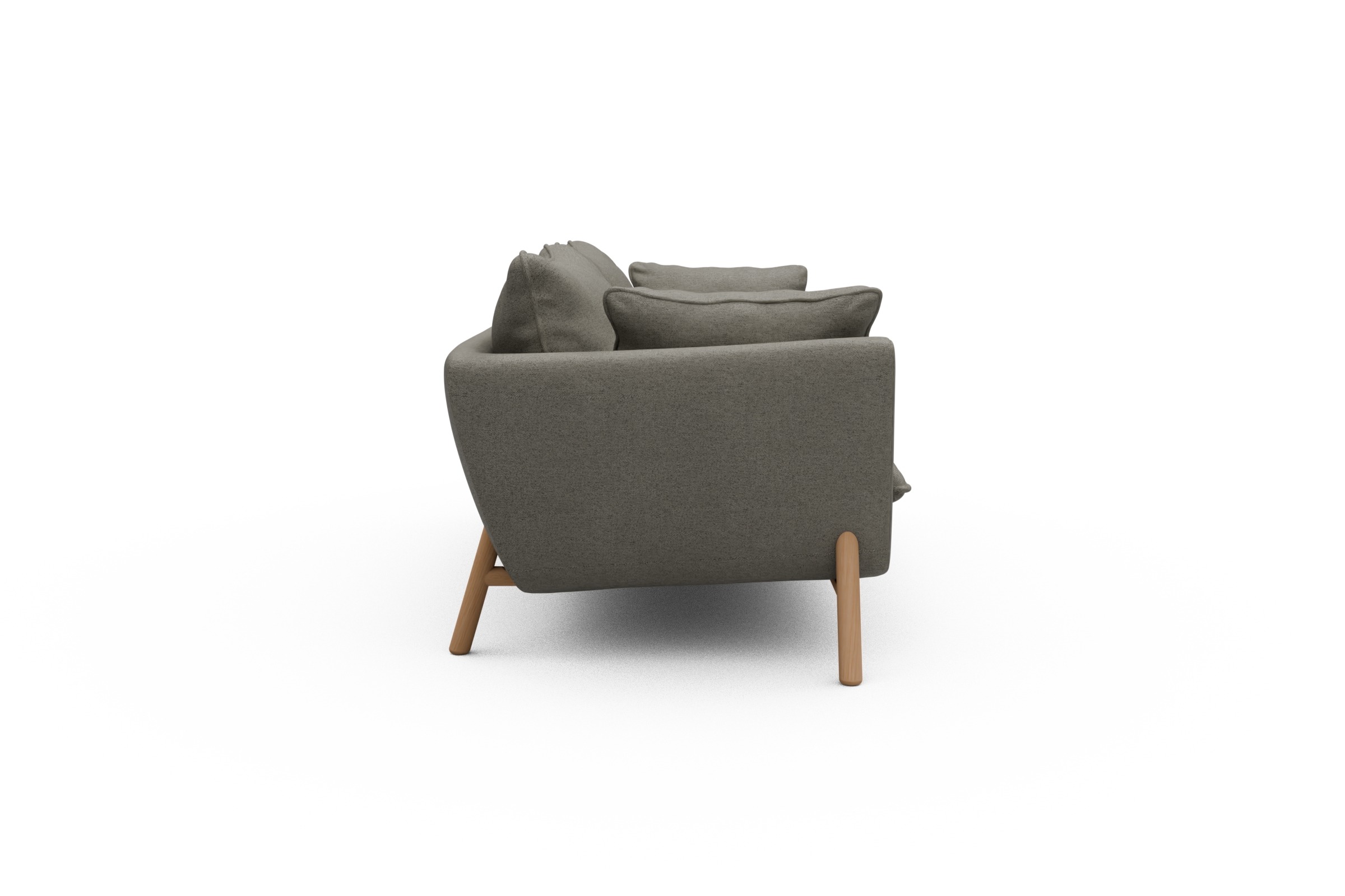 Sofa Emil PREMIUM 3-Sitzer Beinfarbe Eiche Natur Denari-Warm-Grey