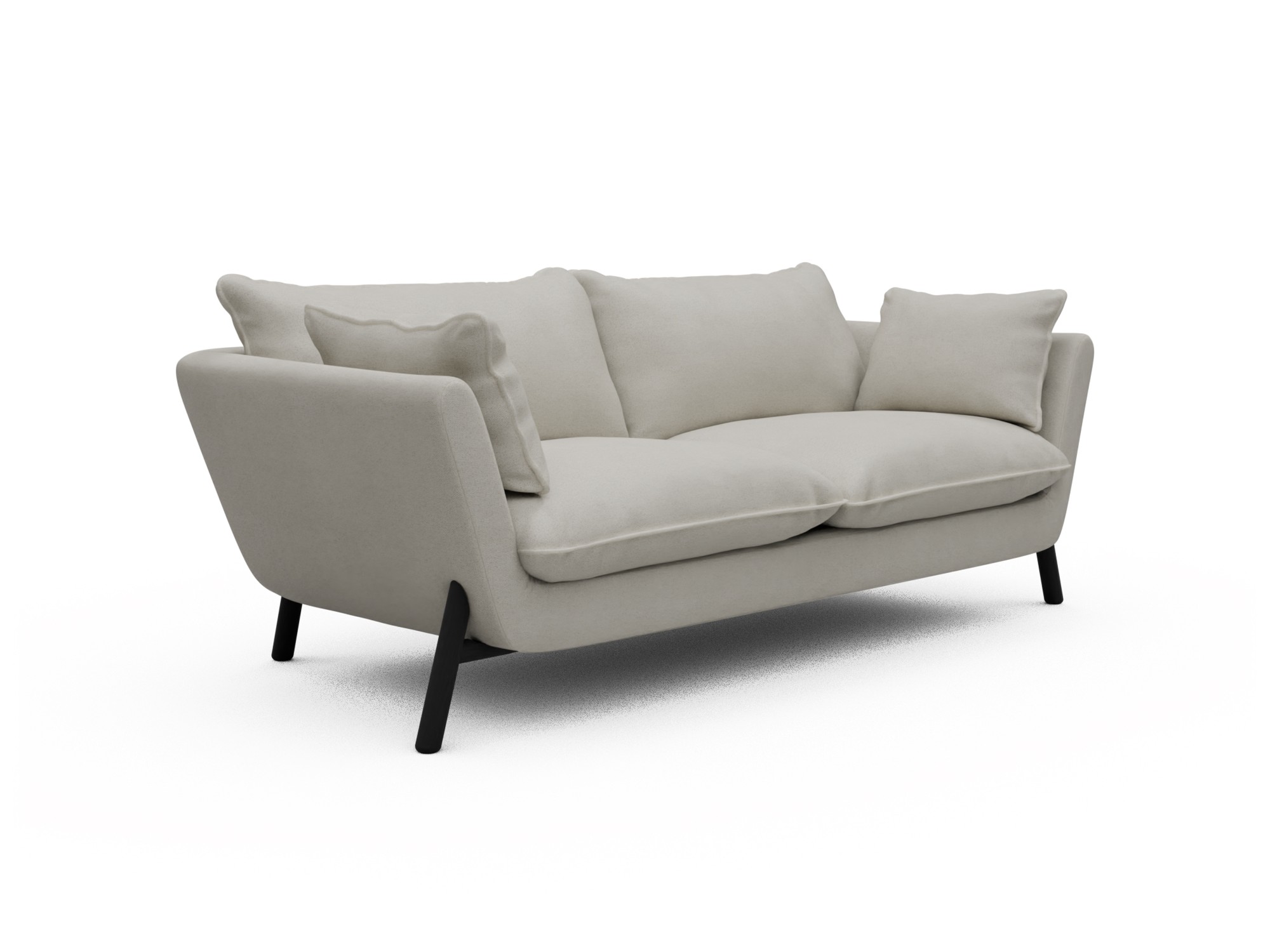 Skandi Home Sofa Emil Soft 2-Sitzer Beinfarbe Eiche Schwarz Denari-Clean-Beige moebelfaktor