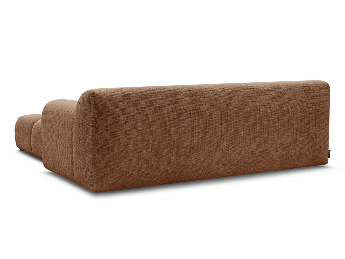 Bobochic Melisse Sofa 3-Sitzer mit Pouf Strukturstoff Orange