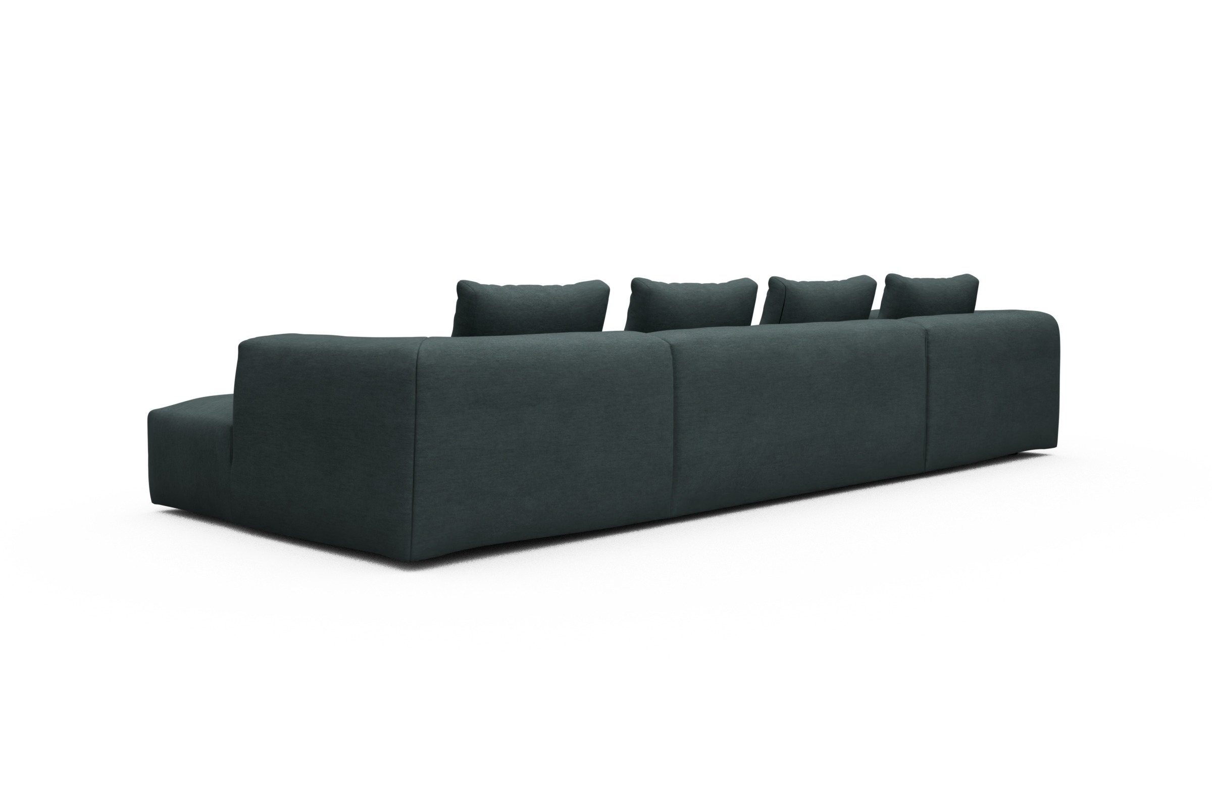 Wohnlandschaft Fred mit 2-Sitzer und Chaiselongue beidseitig Vivus-Blue