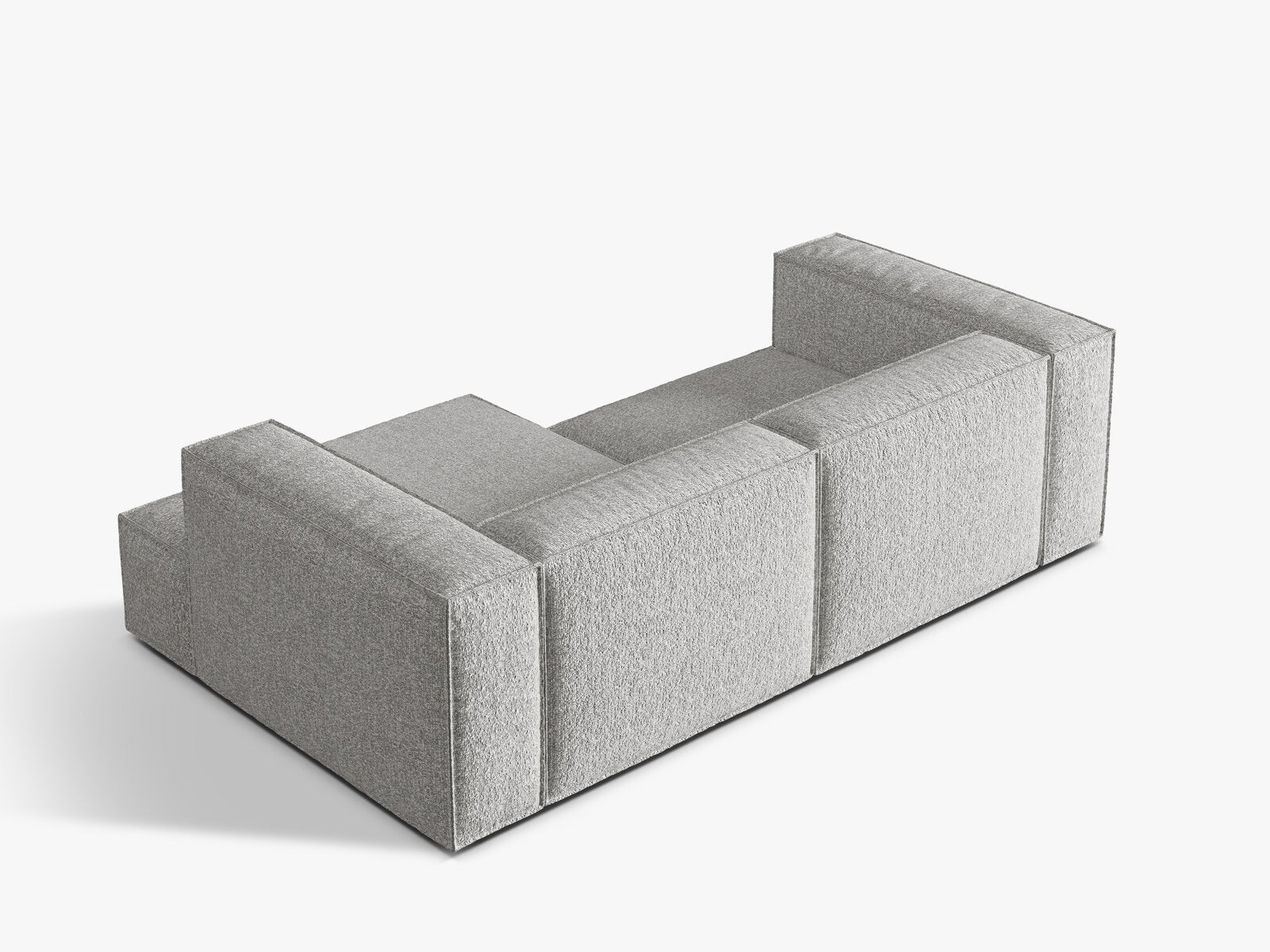 Micadoni Ecksofa Nuria 3-Sitzer Rechts Boucle Silber