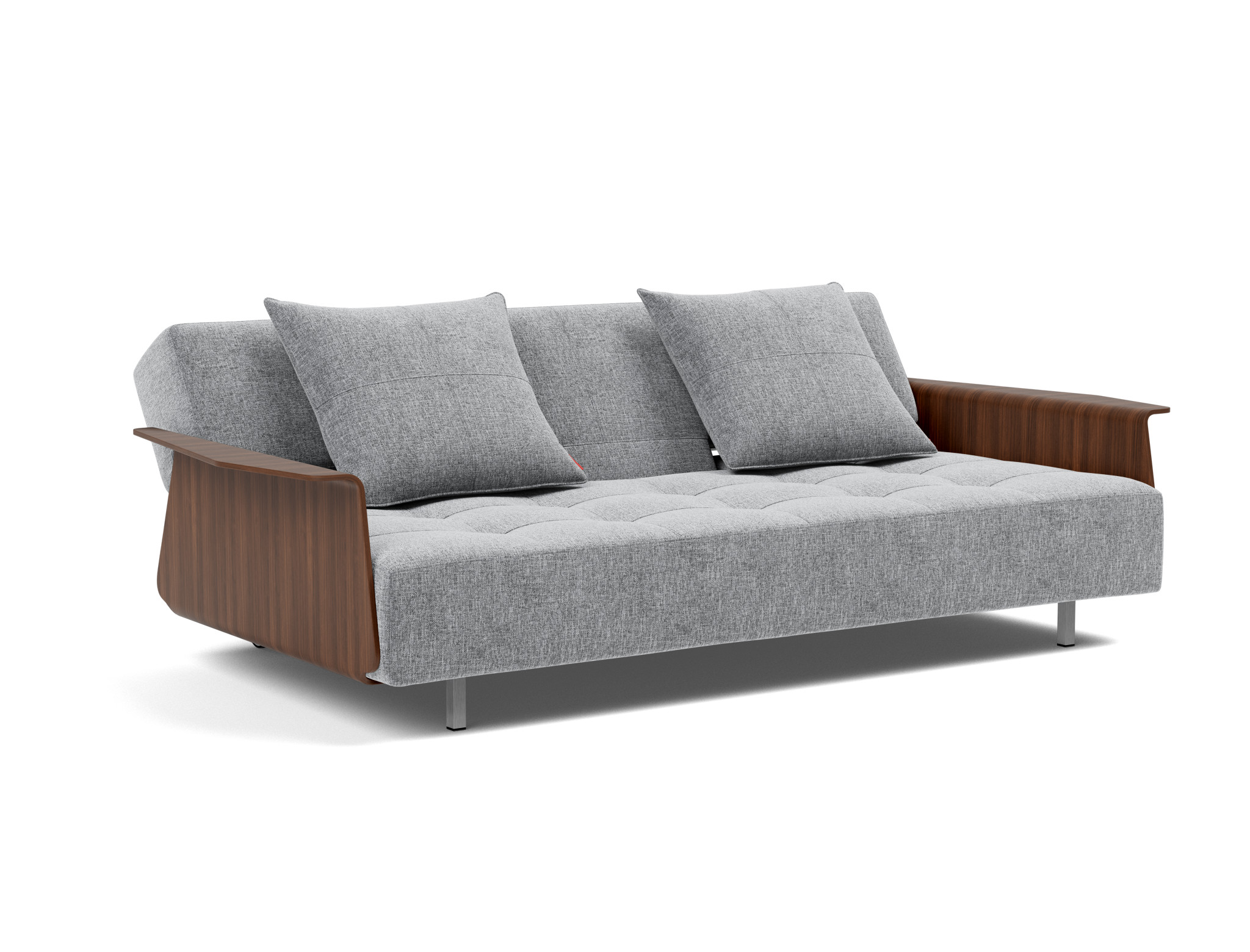 Schlafsofa Long Horn D.E.L. mit Armlehnen Strukturierter Stoff Twist 565-Granite