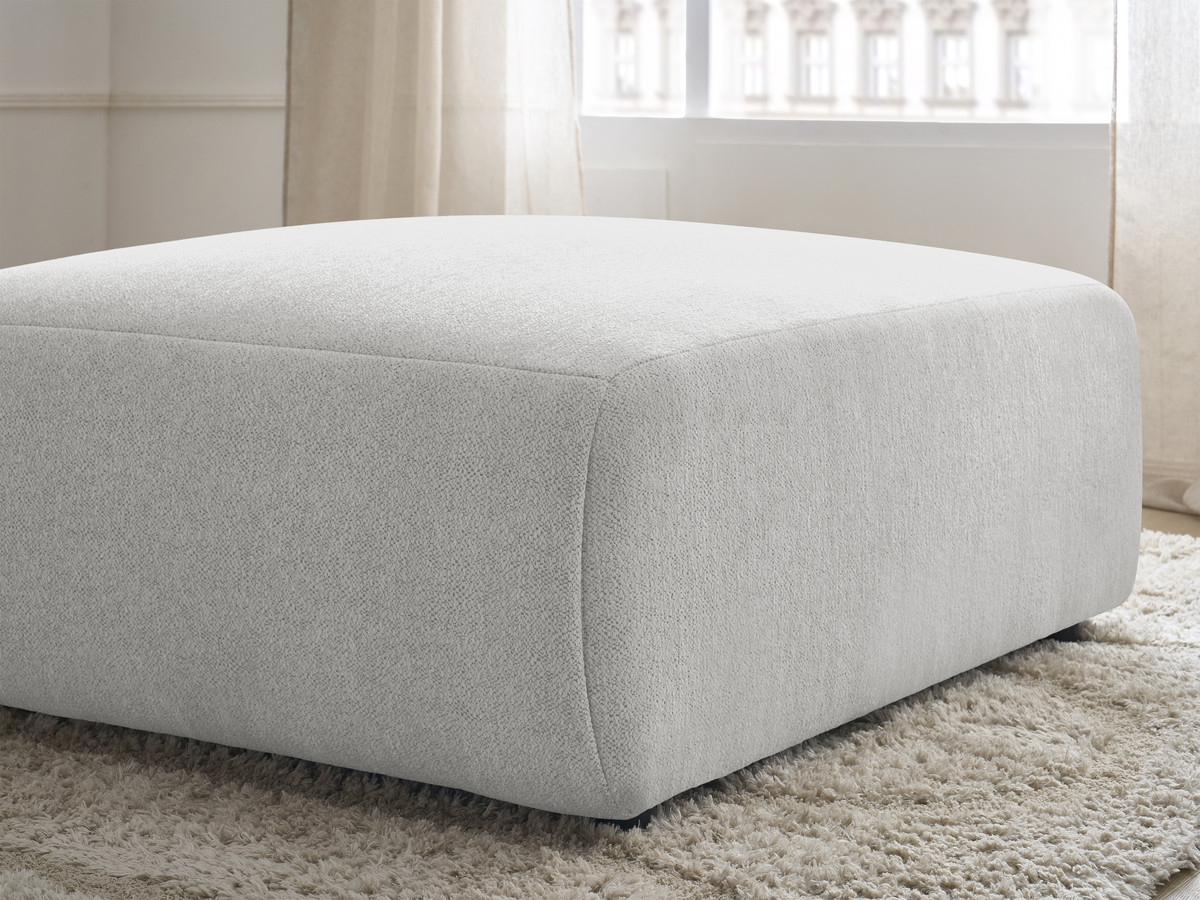 Bobochic Jana Pouf 94 × 114 cm Melange-Stoff Hellgrau