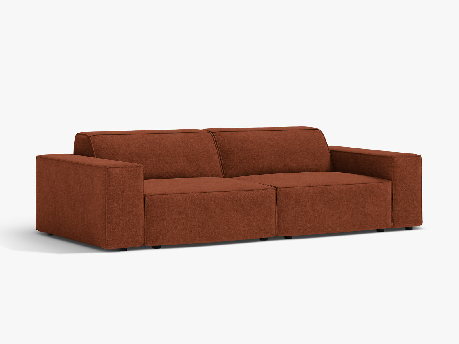 Micadoni 3-Sitzer Sofa Jodie Strukturierter Stoff Liberty Ziegel