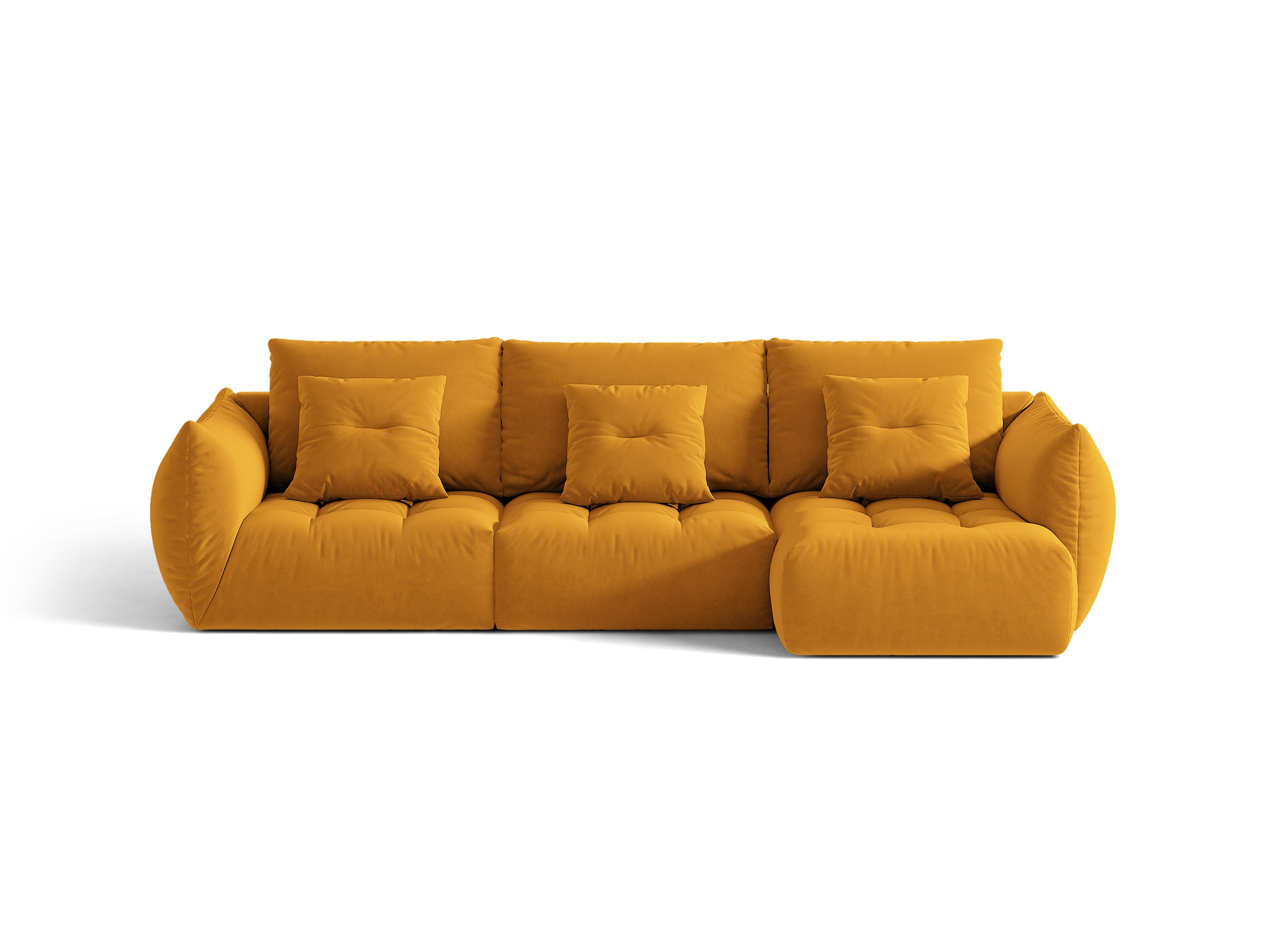Micadoni Bloom Ecksofa 6-Sitzer Rechts Samt Casino Gelb