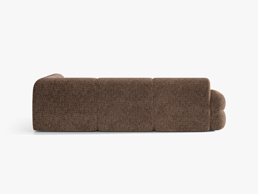 Micadoni Neo Ecksofa 5-Sitzer Links Chenille SILENCIO Braun