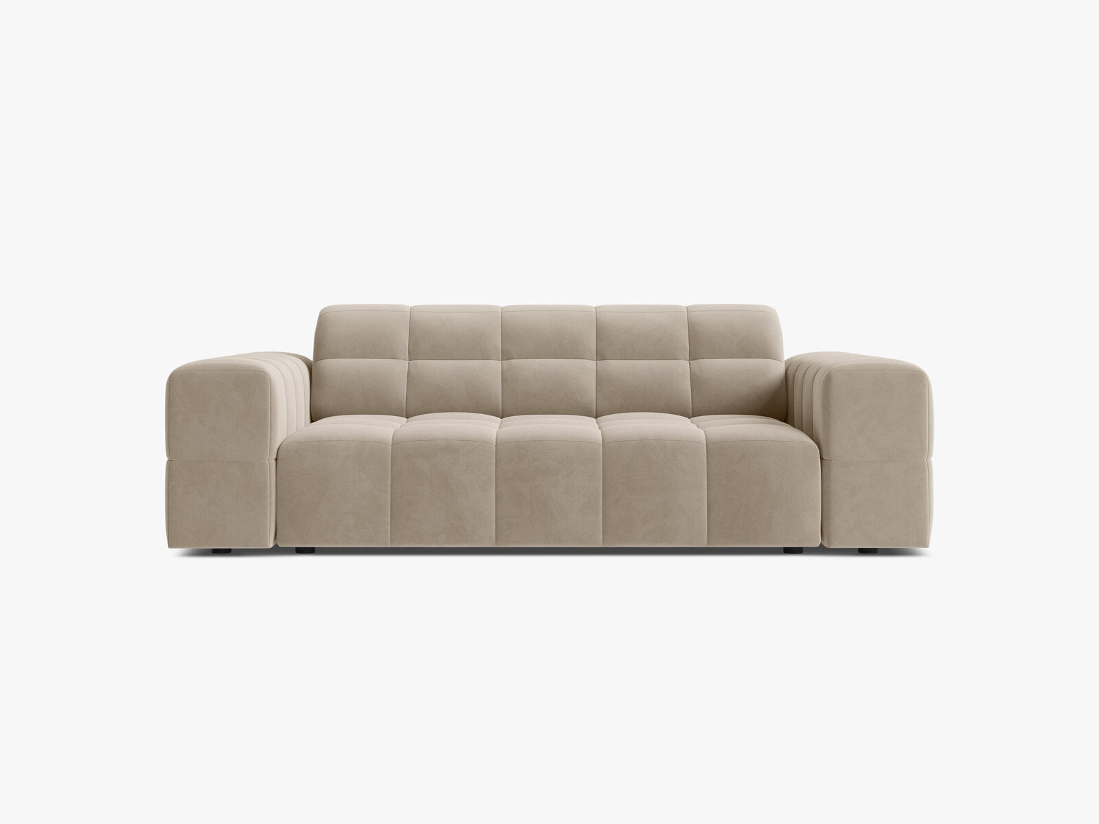 Micadoni Jennifer Sofa 2-Sitzer Samt Bluvel Dunkelbeige