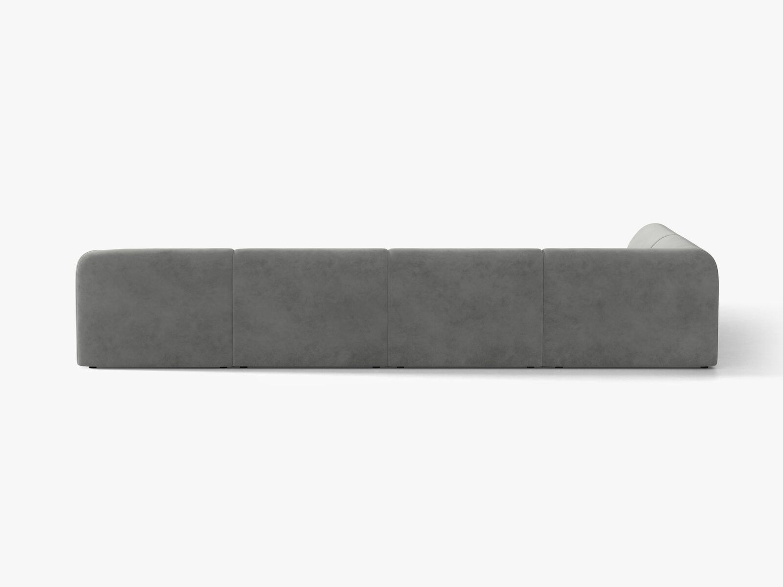Micadoni Panorama-Ecksofa Miley 6-Sitzer Samt Venus Hellgrau Links