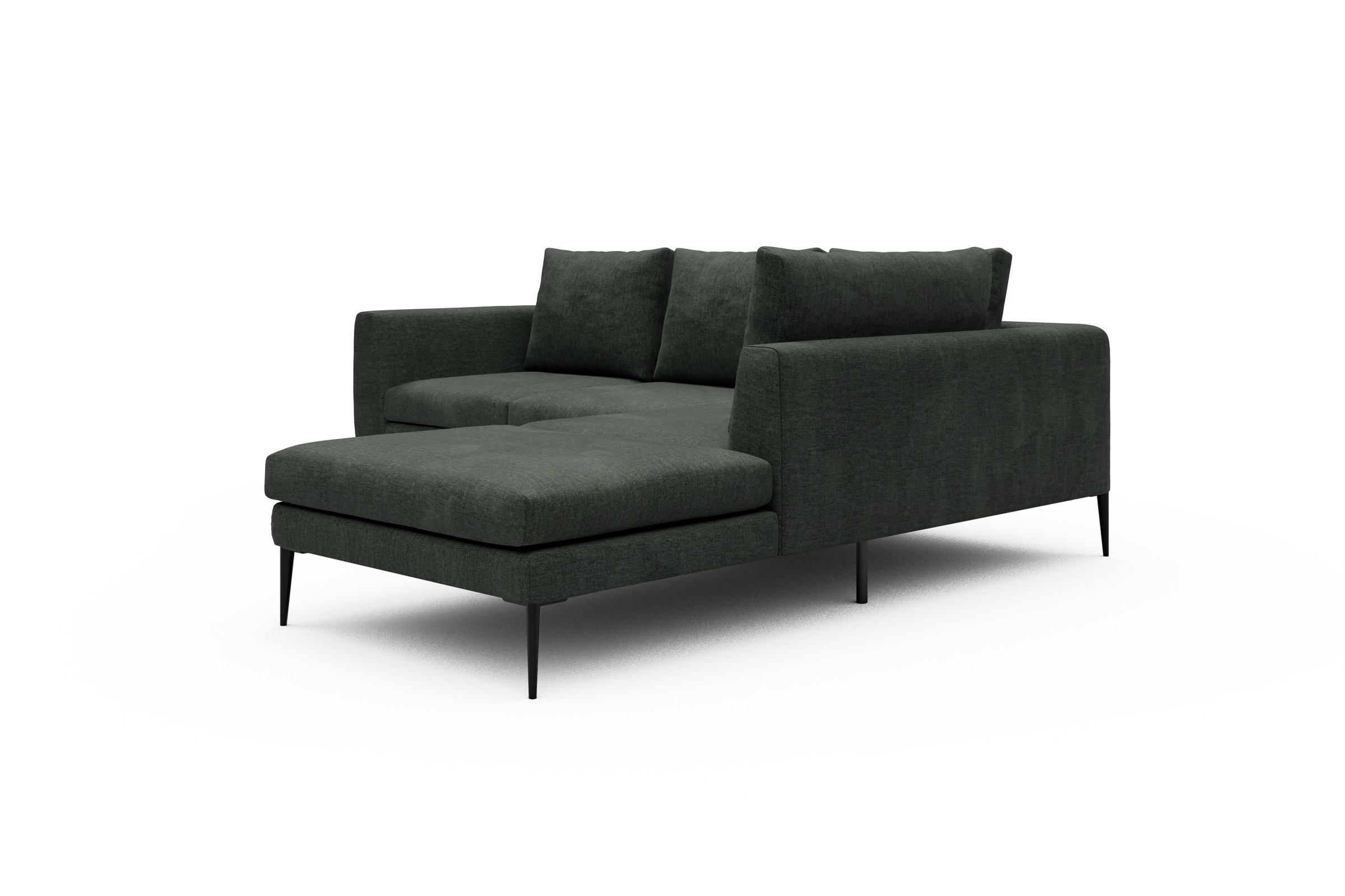Ecksofa Paul Relax-Ecke rechts mit 2-Sitzer Aivi-Pine-Green