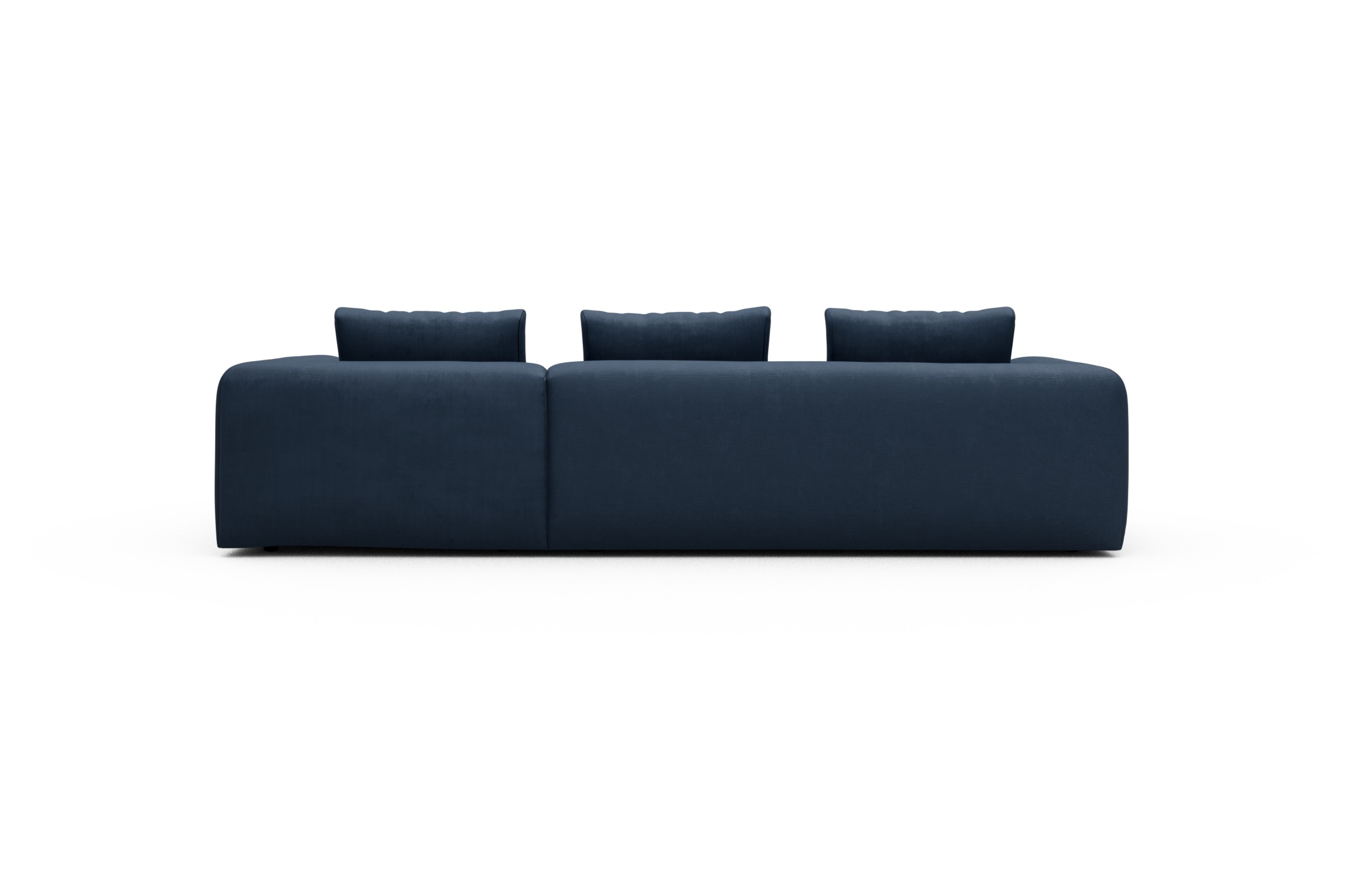Ecksofa Fred Chaiselongue rechts mit 2,5-Sitzer Cordufine-Royal-Blue