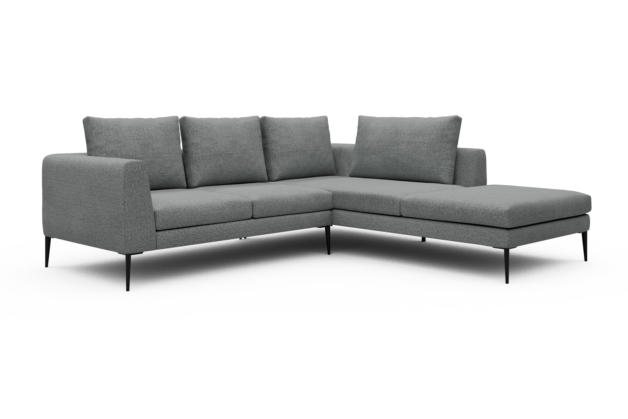 Ecksofa Paul Relax-Ecke rechts mit 2-Sitzer Aivi-Gravet-Grey