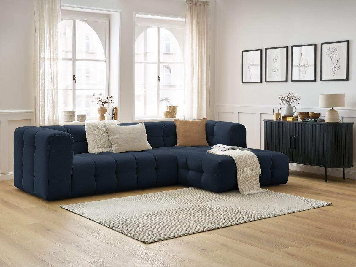 Bobochic Cloud Ecksofa 288 × 184 cm Stoff Dunkelblau Ecke rechts