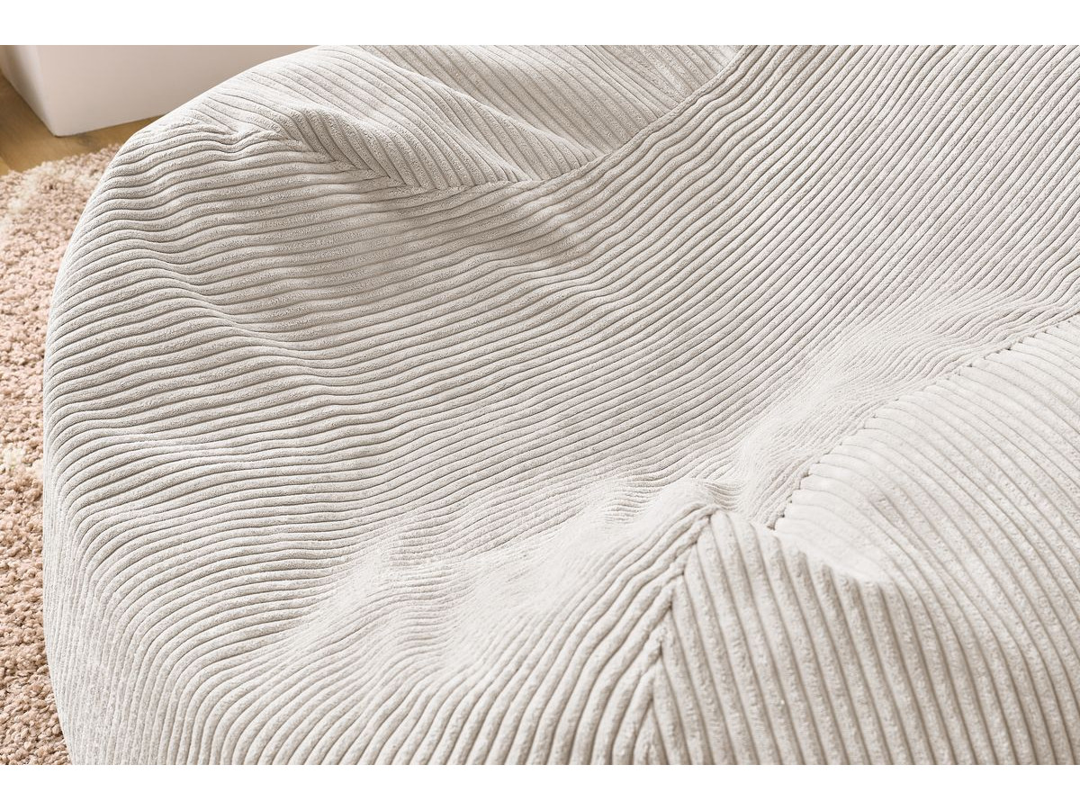 Bobochic Voltaire Pouf 120 × 70 cm Cordsamt Beige