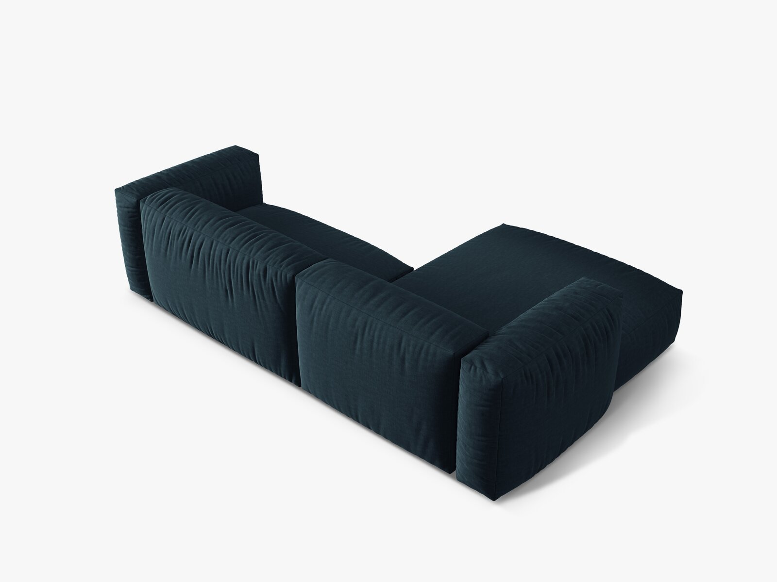 Micadoni Ecksofa Martina 2-Sitzer Links Strukturierter Stoff Boston Jeansblau