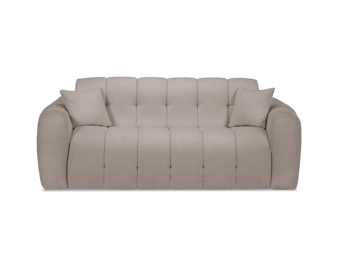 Bobochic Bradley Schlafsofa 3-Sitzer Bouclé-Stoff Taupe